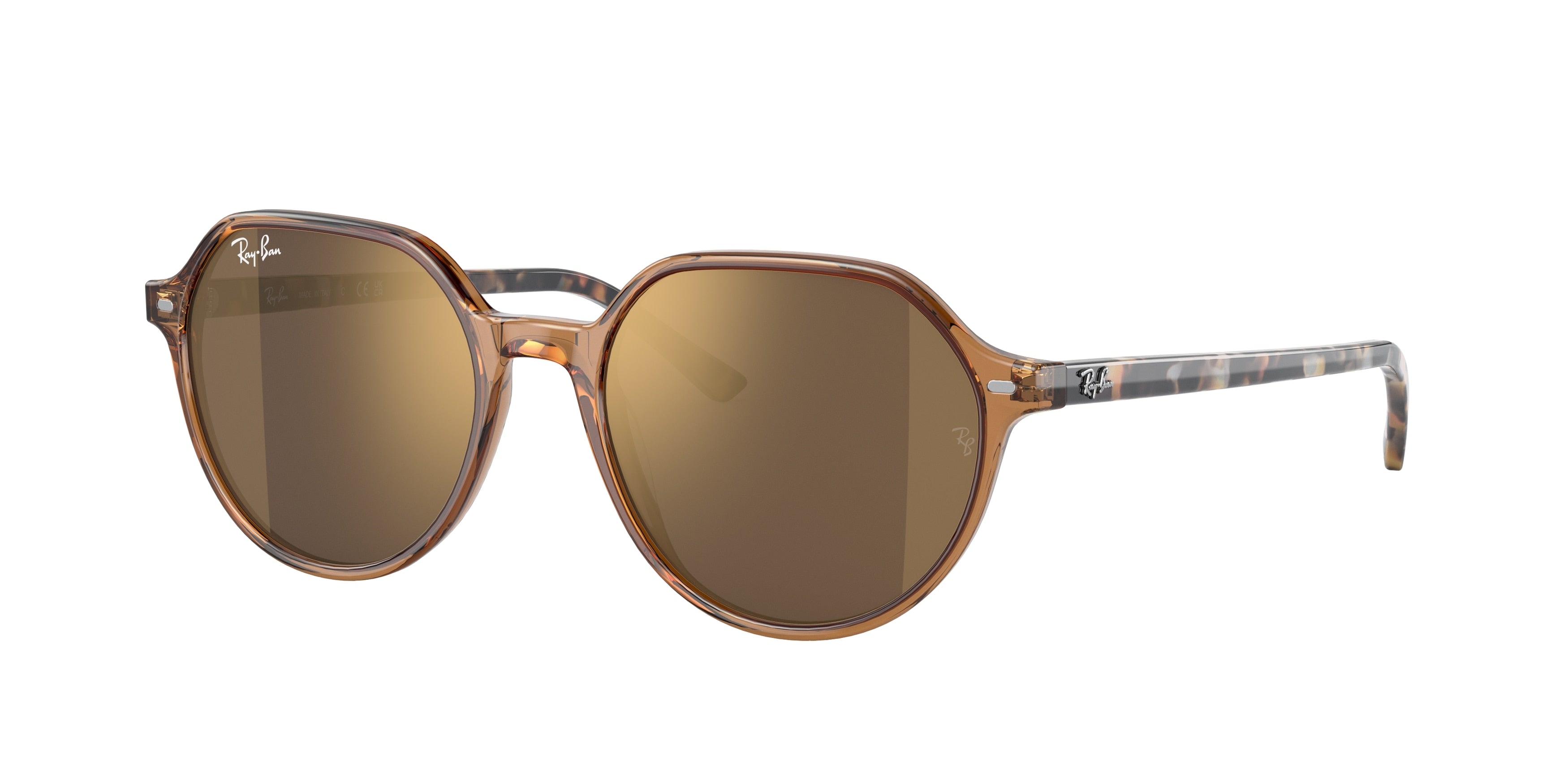 Ray-Ban THALIA RB2195 Square Sunglasses  663693-Transparent Brown 55-145-18 - Color Map Brown