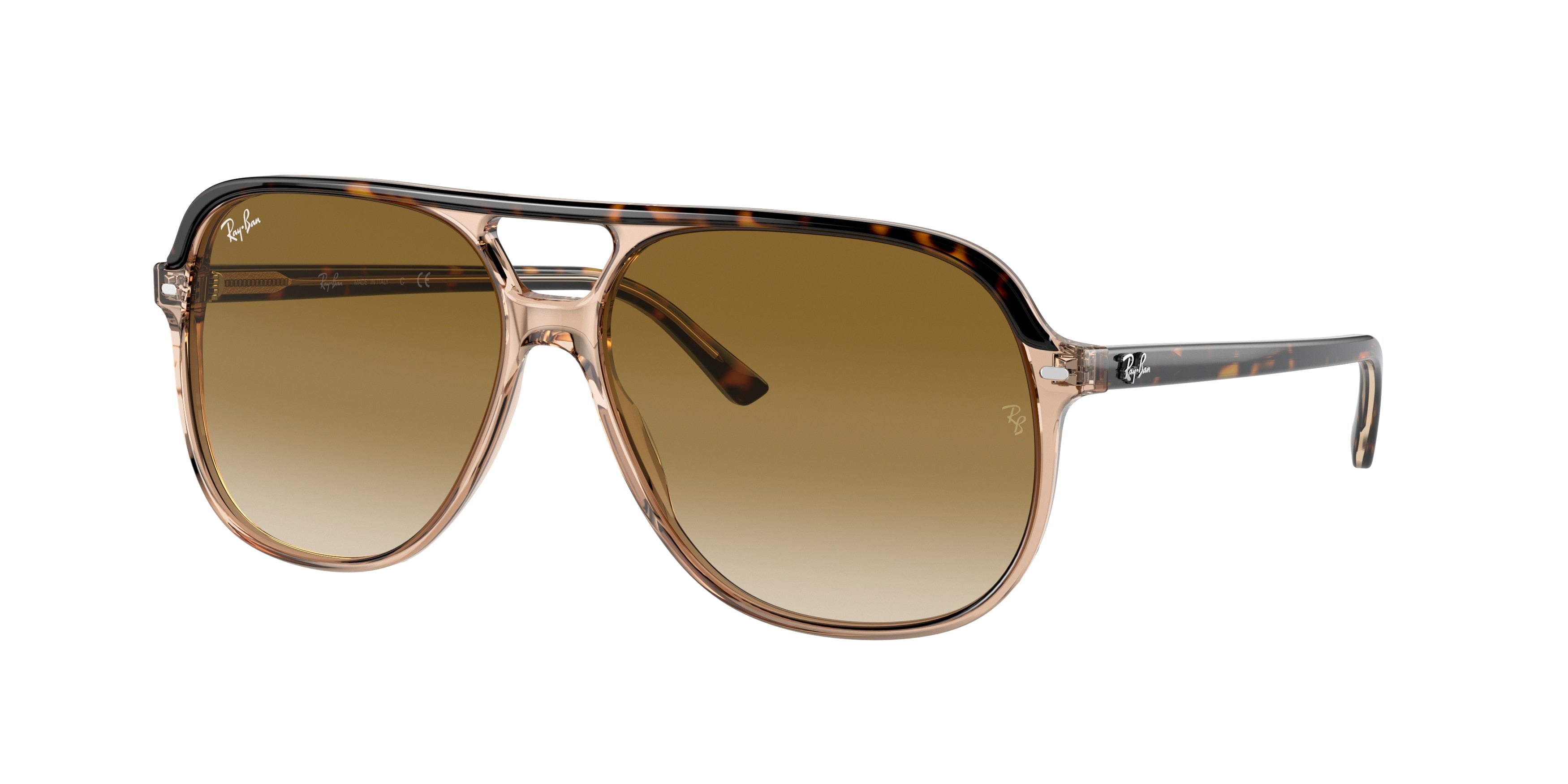 Ray-Ban BILL RB2198F Square Sunglasses  129251-Havana On Transparent Brown 60-145-14 - Color Map Gold