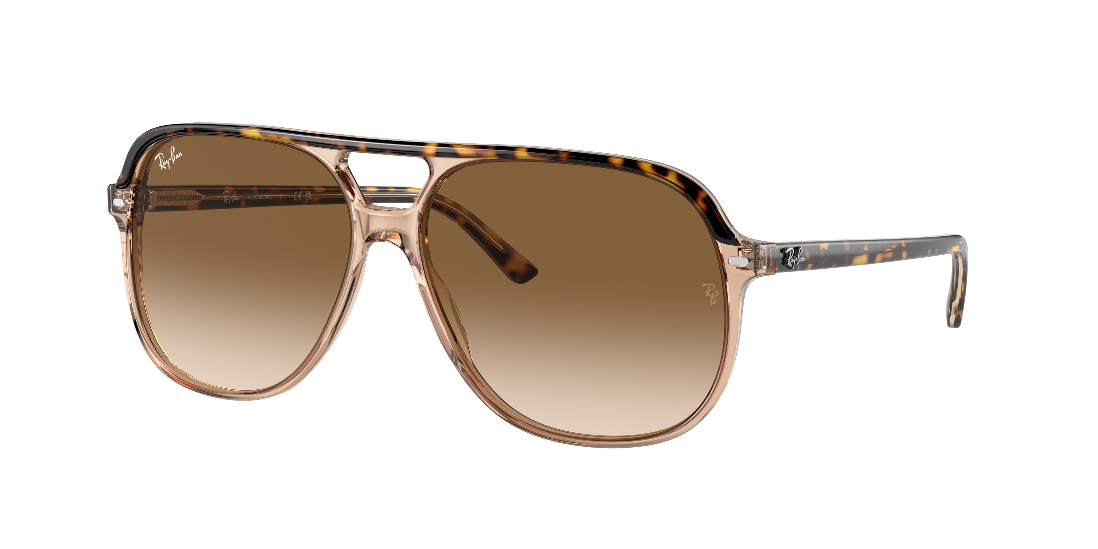Ray-Ban BILL RB2198 Square Sunglasses  129251-Havana On Transparent Brown 60-145-14 - Color Map Gold