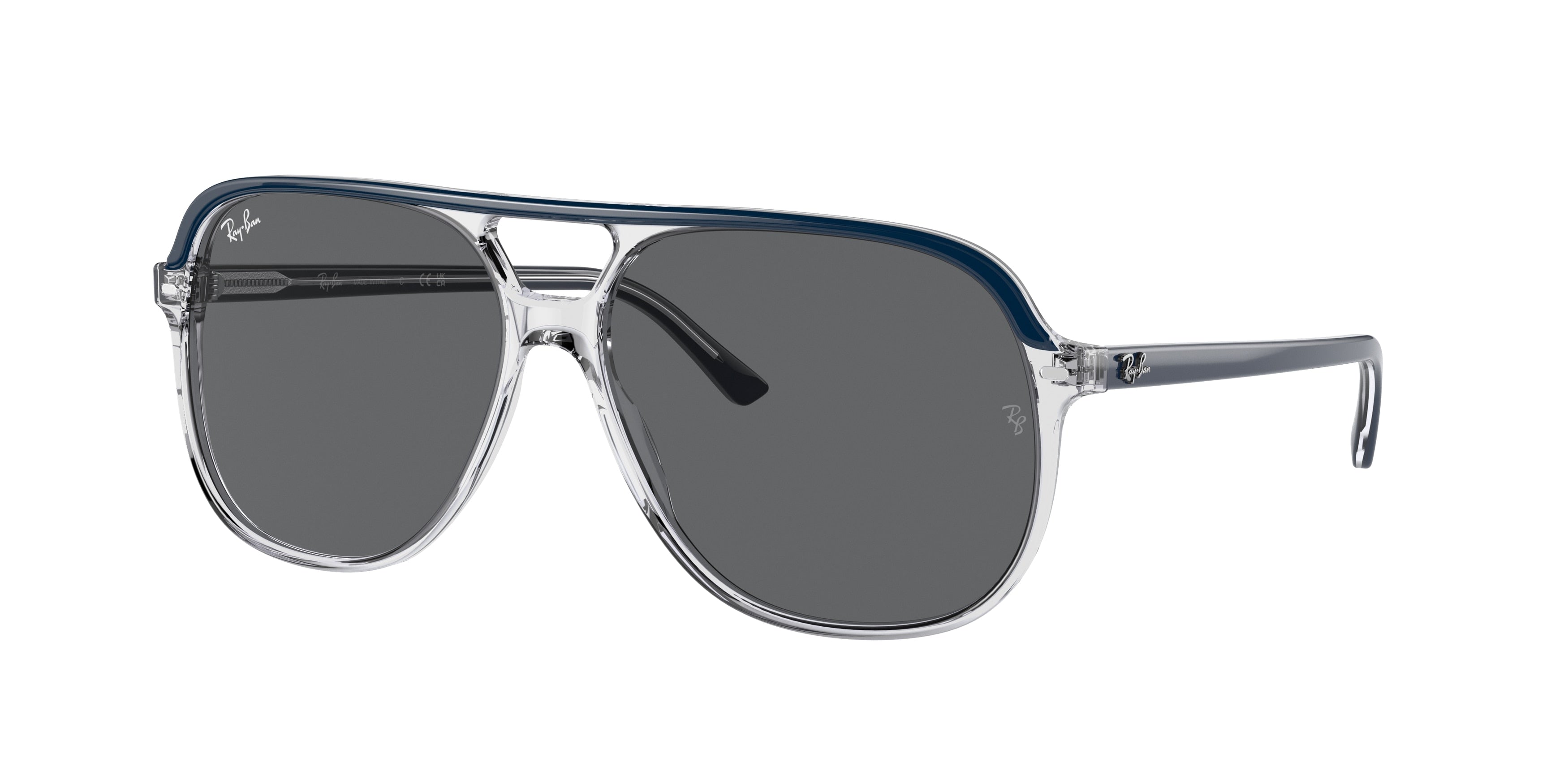 Ray-Ban BILL RB2198 Square Sunglasses  1341B1-Blue On Transparent 60-145-14 - Color Map Blue