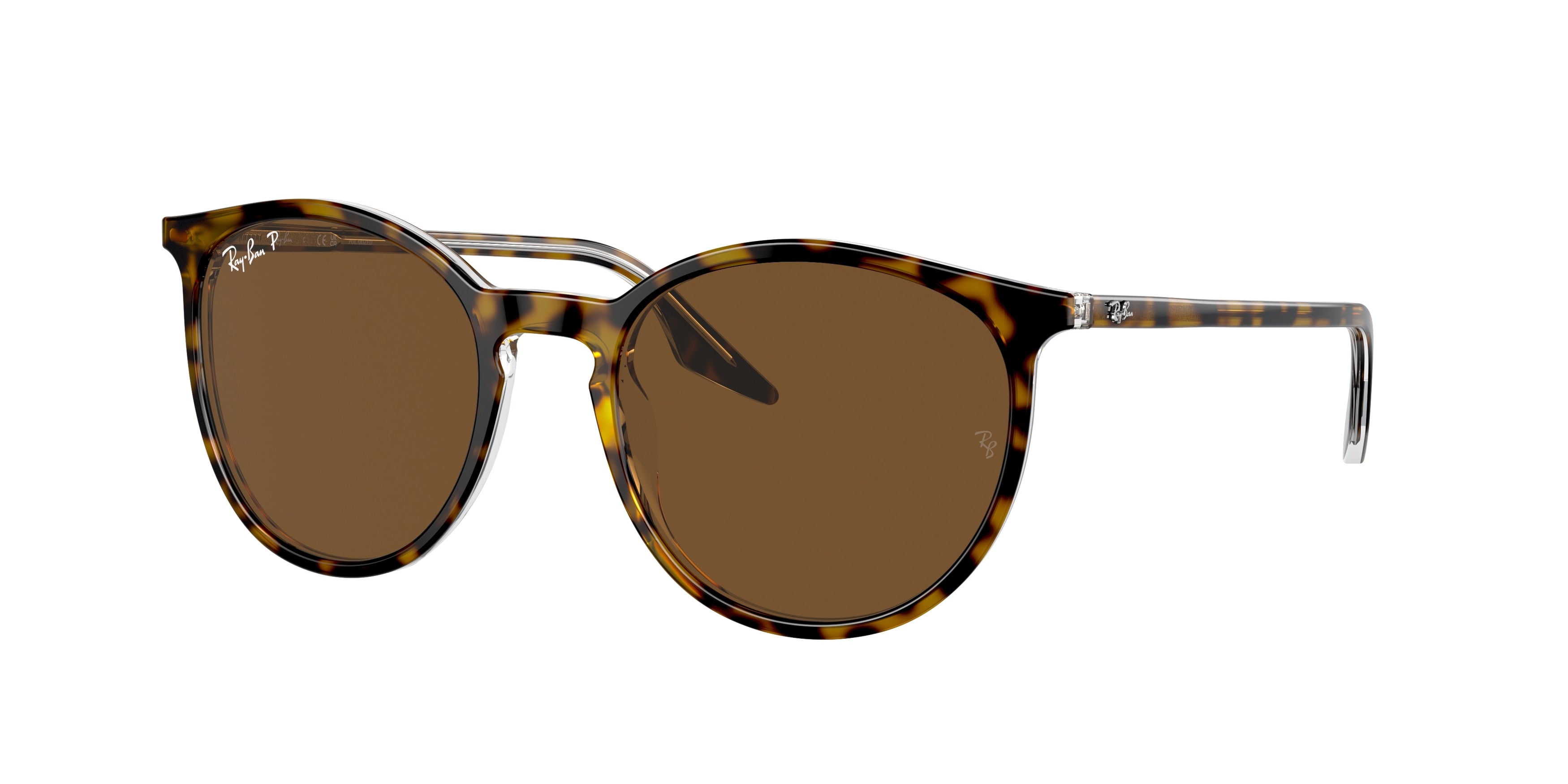 Ray-Ban RB2204F Phantos Sunglasses  139357-Havana On Transparent 54-145-18 - Color Map Brown