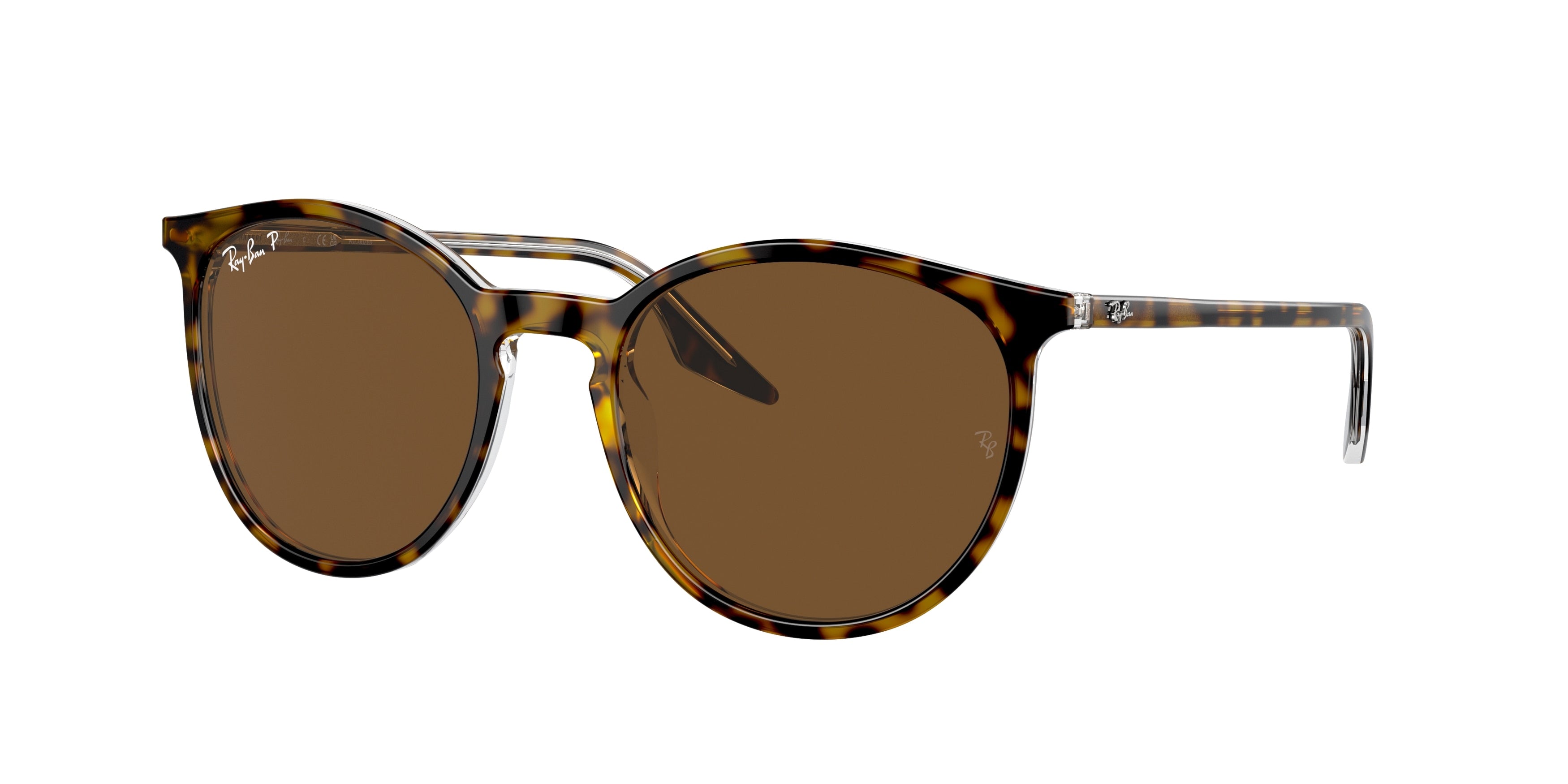 Ray-Ban RB2204 Phantos Sunglasses  139357-Havana On Transparent 54-145-20 - Color Map Brown