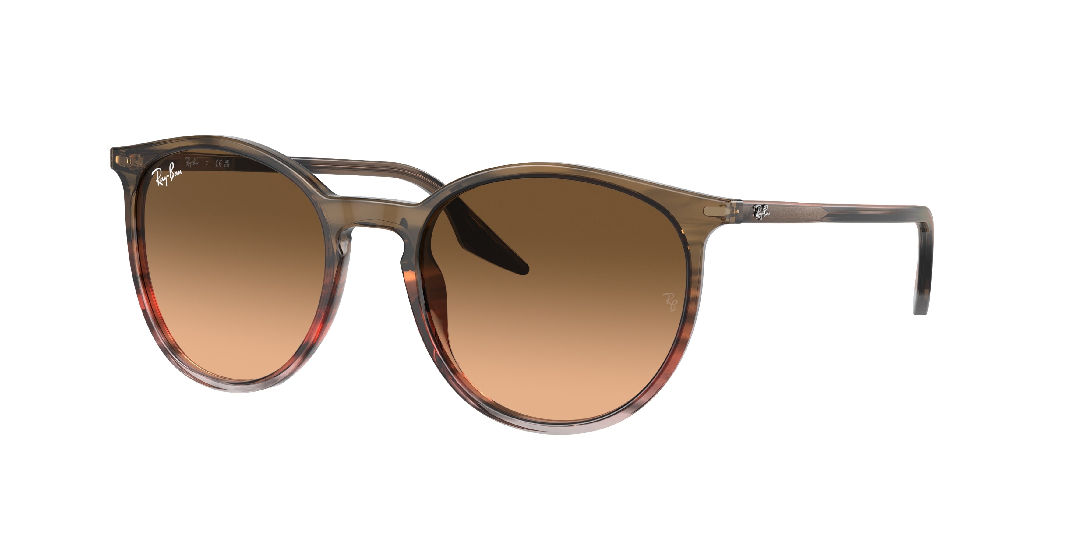 Ray-Ban RB2204 Phantos Sunglasses  13953B-Striped Brown & Red 54-145-20 - Color Map Brown