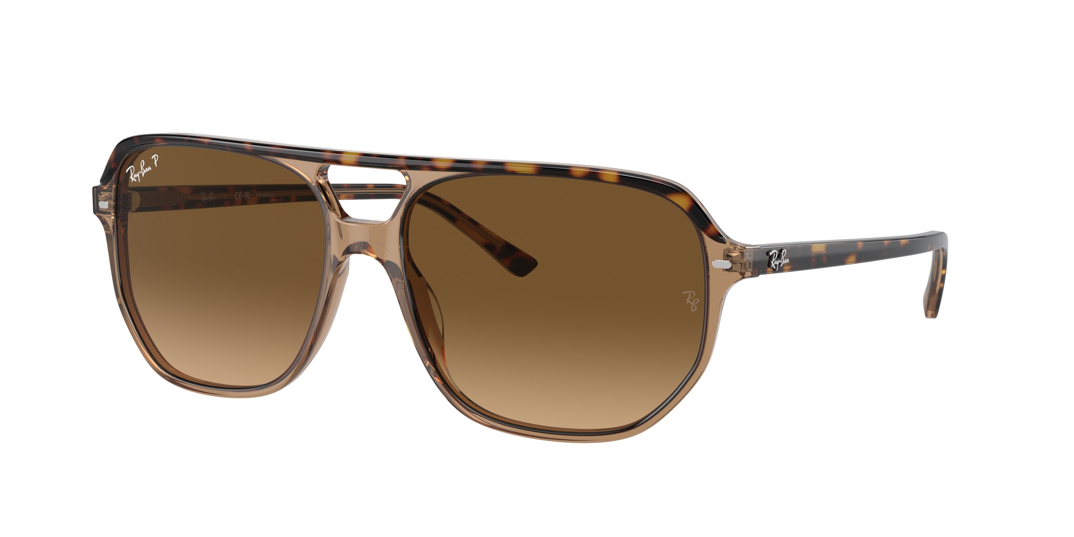 Ray-Ban BILL ONE RB2205 Irregular Sunglasses  1292M2-Havana On Transparent Brown 60-145-16 - Color Map Gold