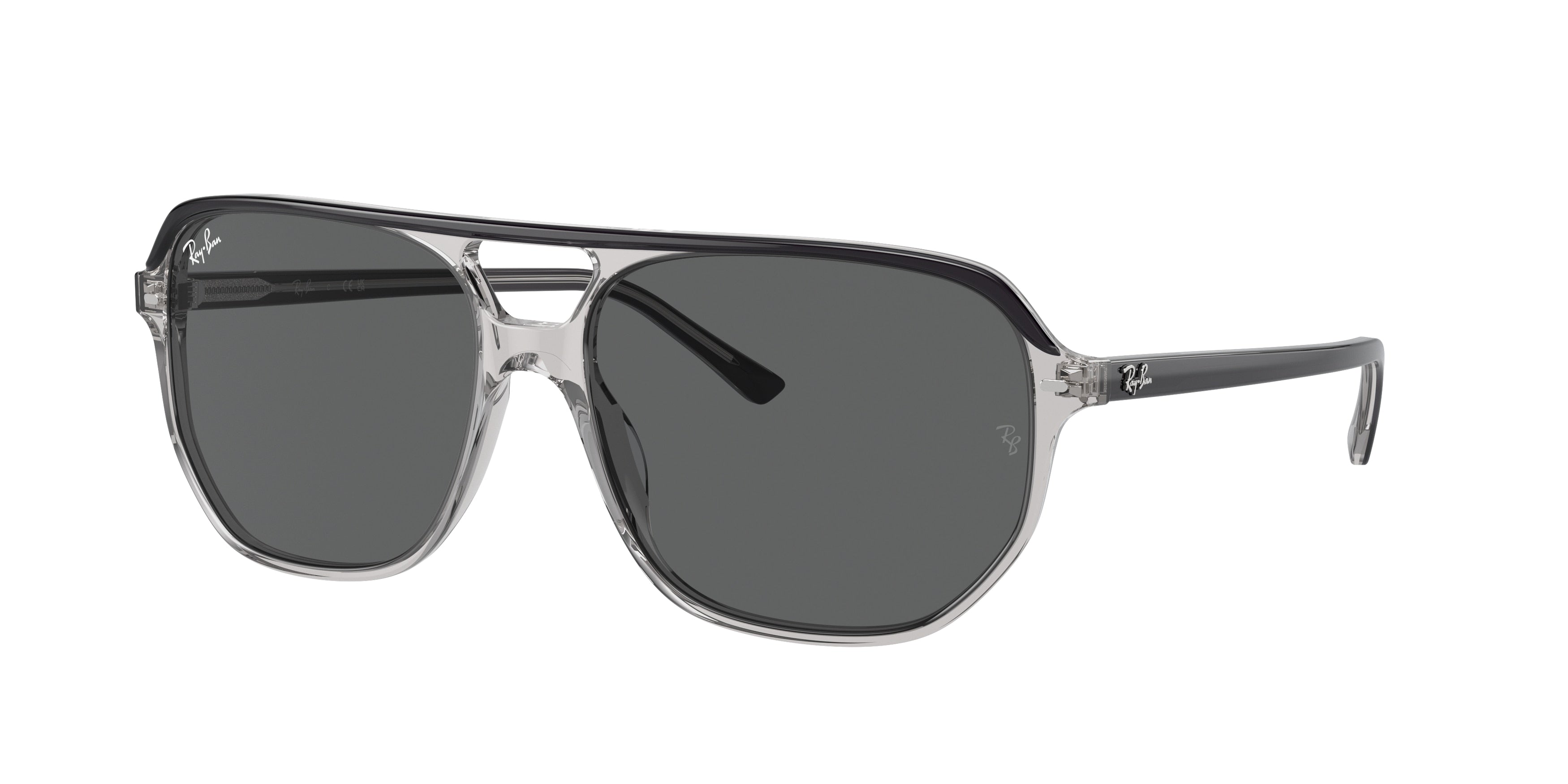 Ray-Ban BILL ONE RB2205 Irregular Sunglasses  1396B1-Dark Grey On Transparent Grey 60-145-16 - Color Map Dark Grey