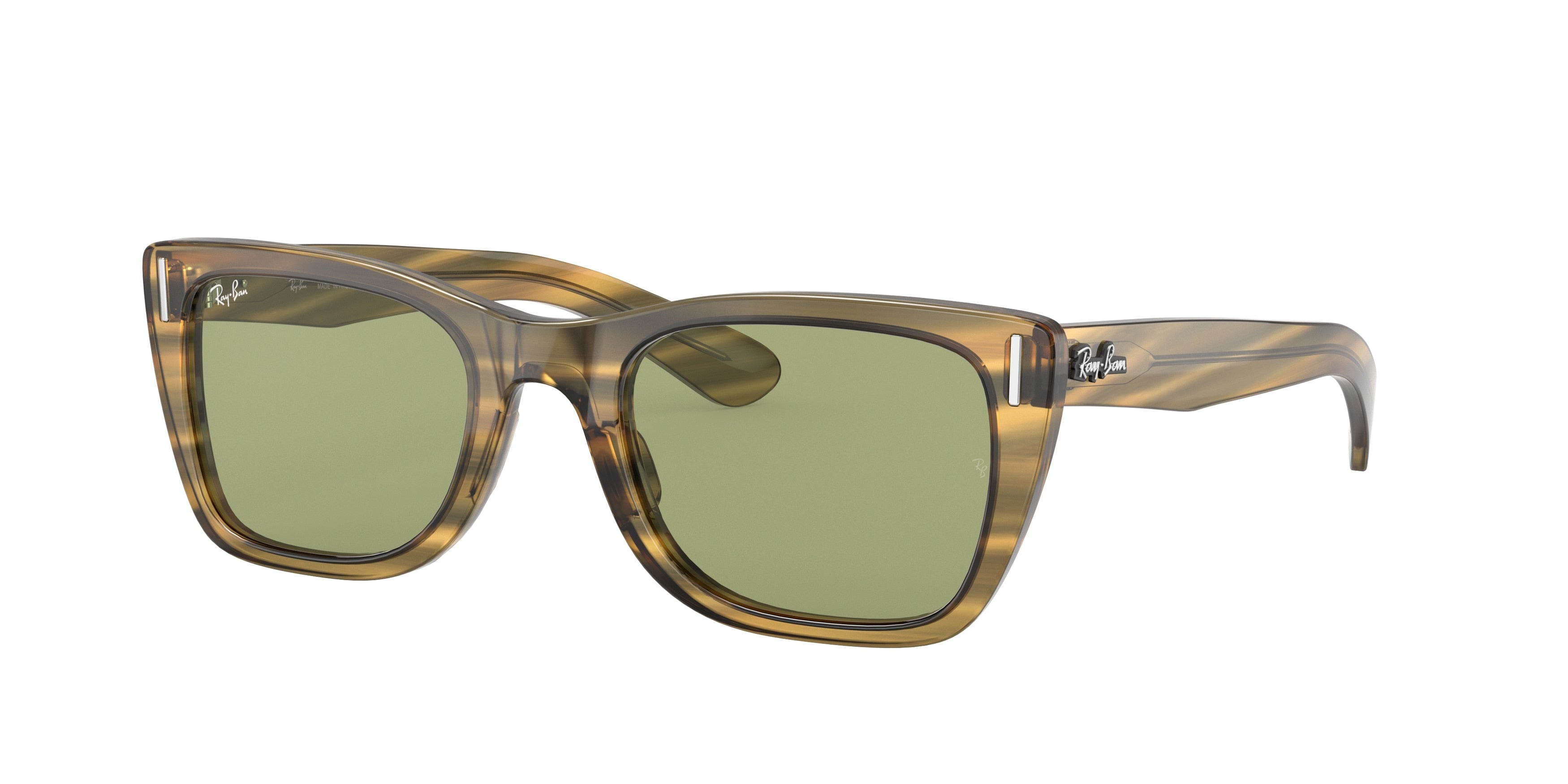Ray-Ban CARIBBEAN RB2248 Rectangle Sunglasses  13134E-Striped Yellow 52-145-22 - Color Map Yellow