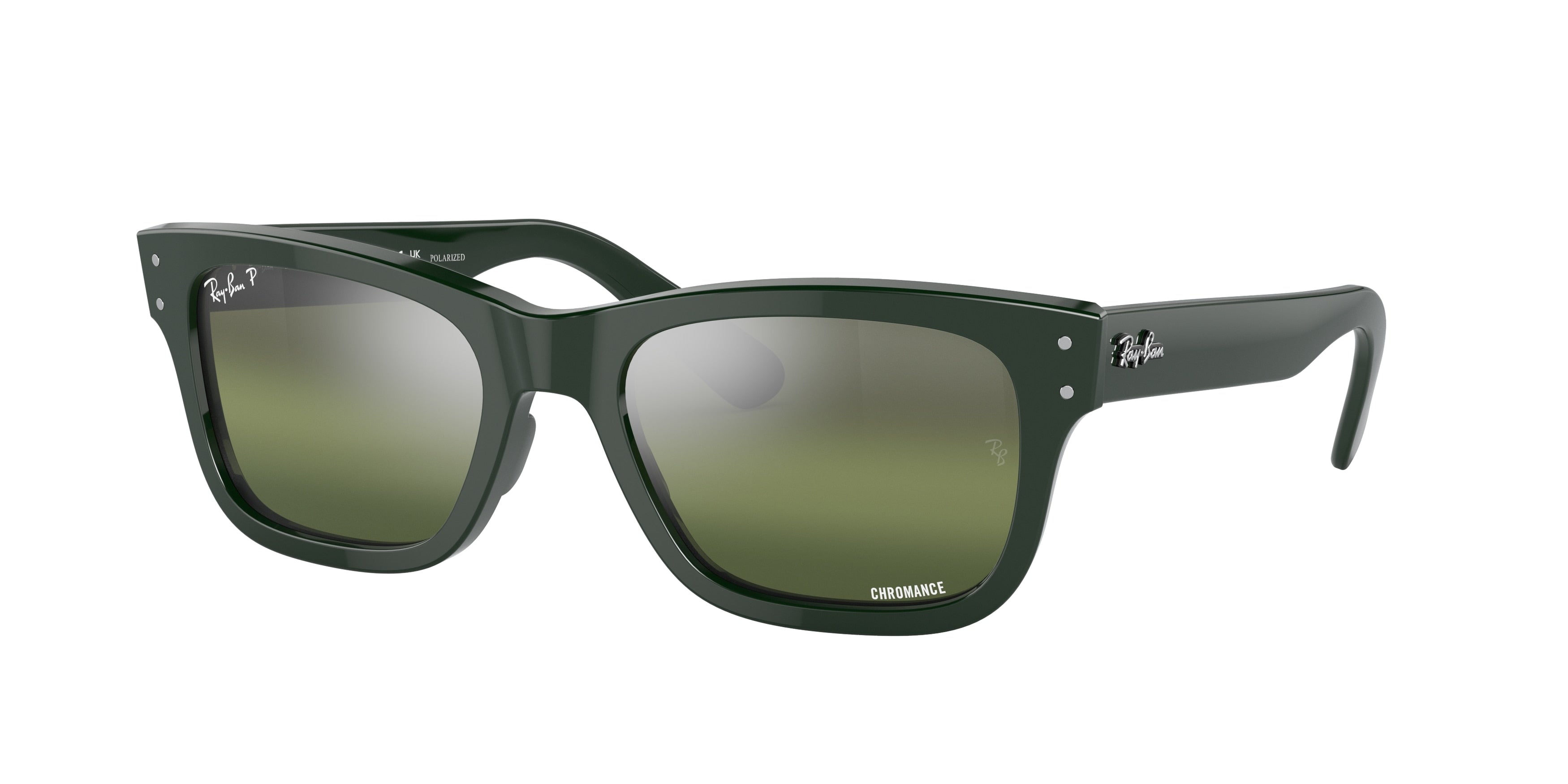 Ray-Ban MR BURBANK RB2283F Rectangle Sunglasses  6659G4-Green 55-145-20 - Color Map Green