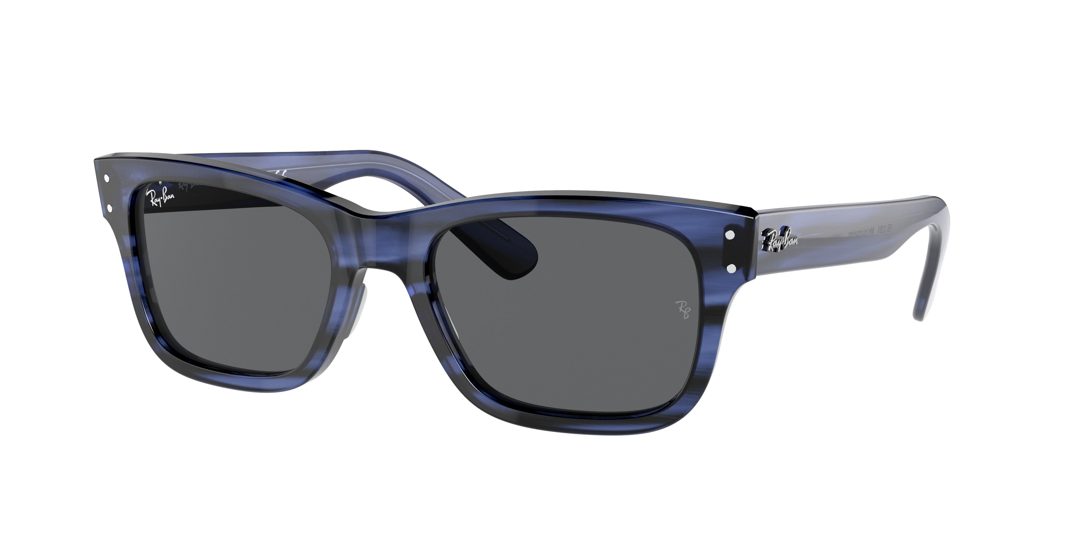 Ray-Ban MR BURBANK RB2283 Rectangle Sunglasses  1339B1-Blue 55-145-20 - Color Map Blue