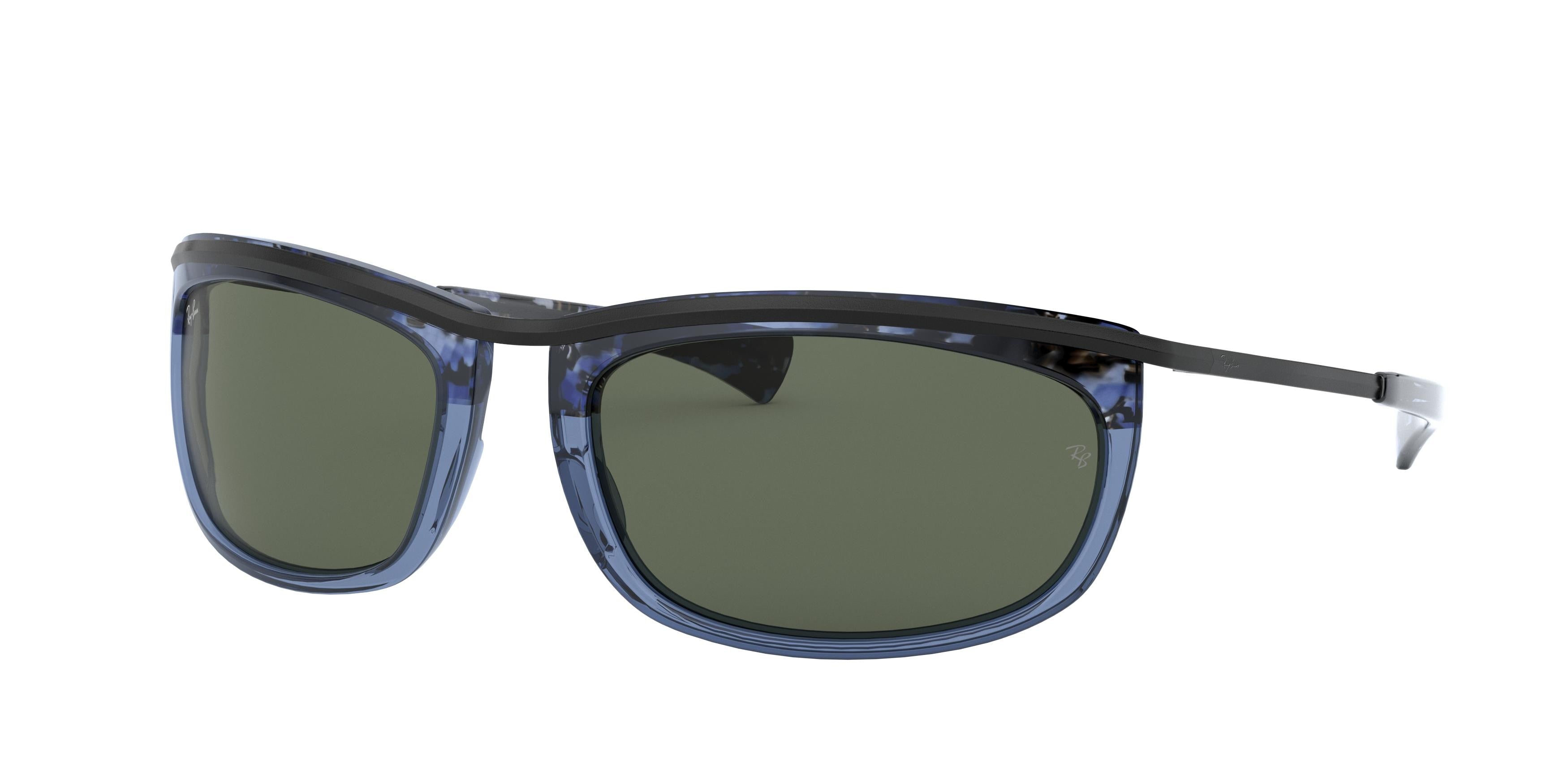 Ray-Ban OLYMPIAN I RB2319 Oval Sunglasses  128831-Blue Gradient Havana 62-125-19 - Color Map Blue