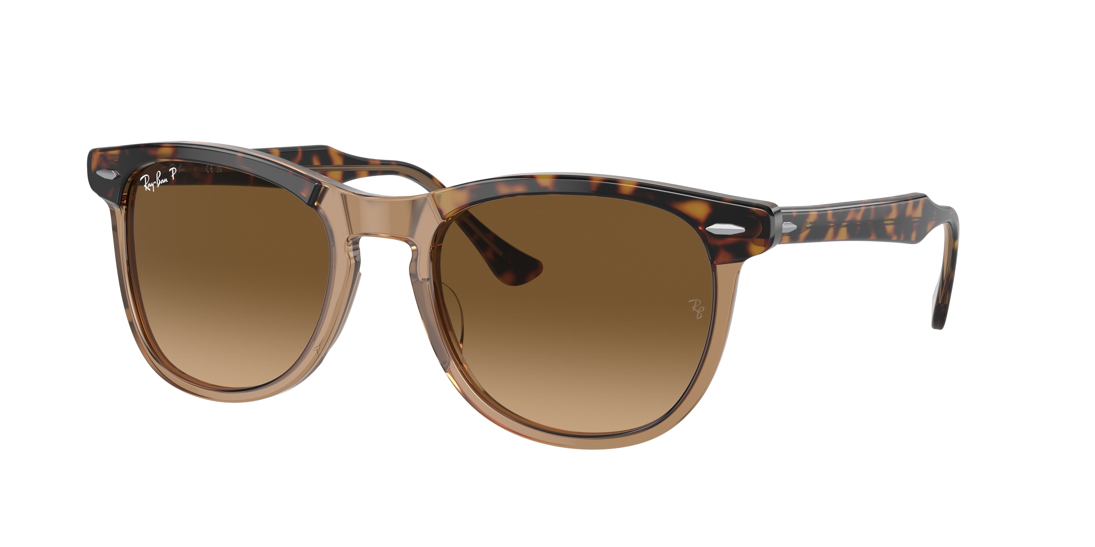 Ray-Ban EAGLEEYE RB2398F Pillow Sunglasses  1292M2-Havana On Transparent Brown 53-145-21 - Color Map Gold