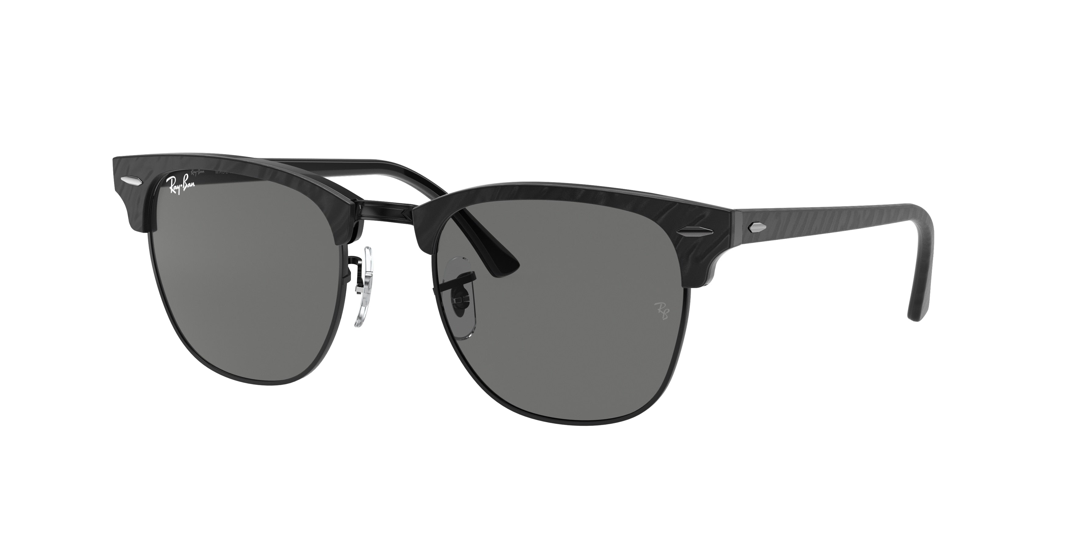 Ray-Ban CLUBMASTER RB3016 Square Sunglasses  1305B1-Black 50-145-21 - Color Map Black