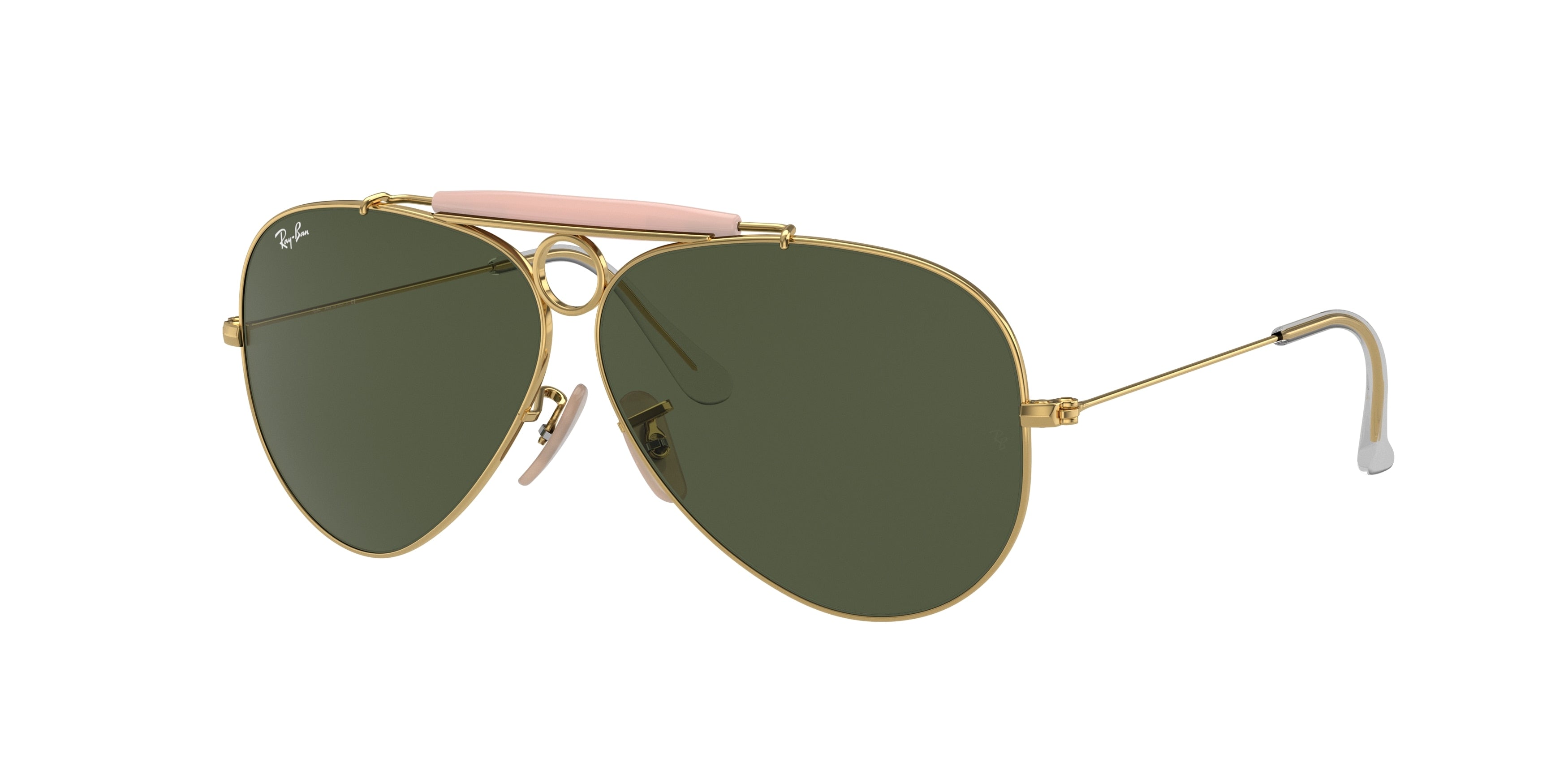 Ray-Ban SHOOTER RB3138 Pilot Sunglasses  001-Gold 61-140-9 - Color Map Gold