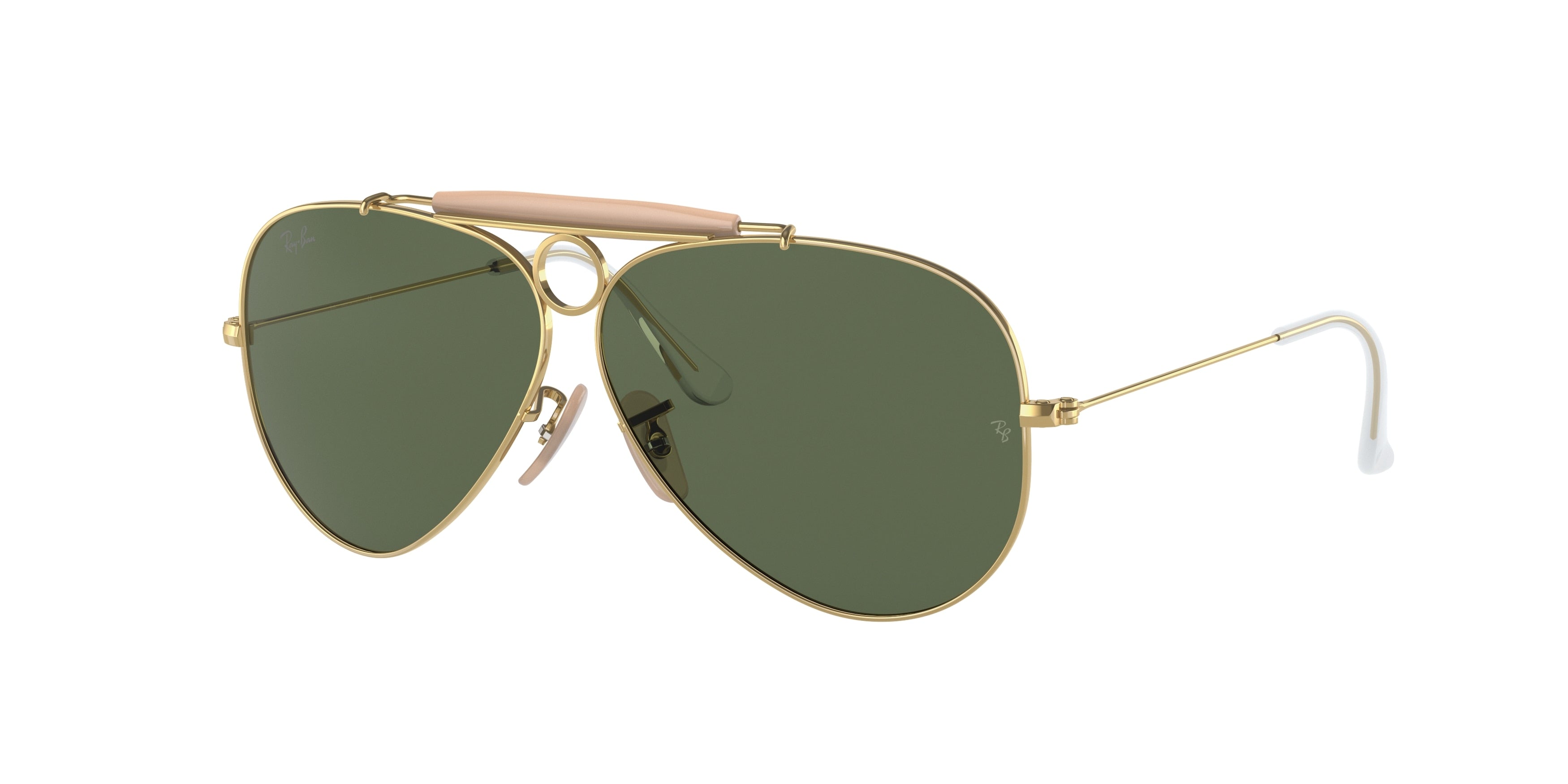 Ray-Ban SHOOTER RB3138 Pilot Sunglasses  W3401-Gold 57-135-9 - Color Map Gold