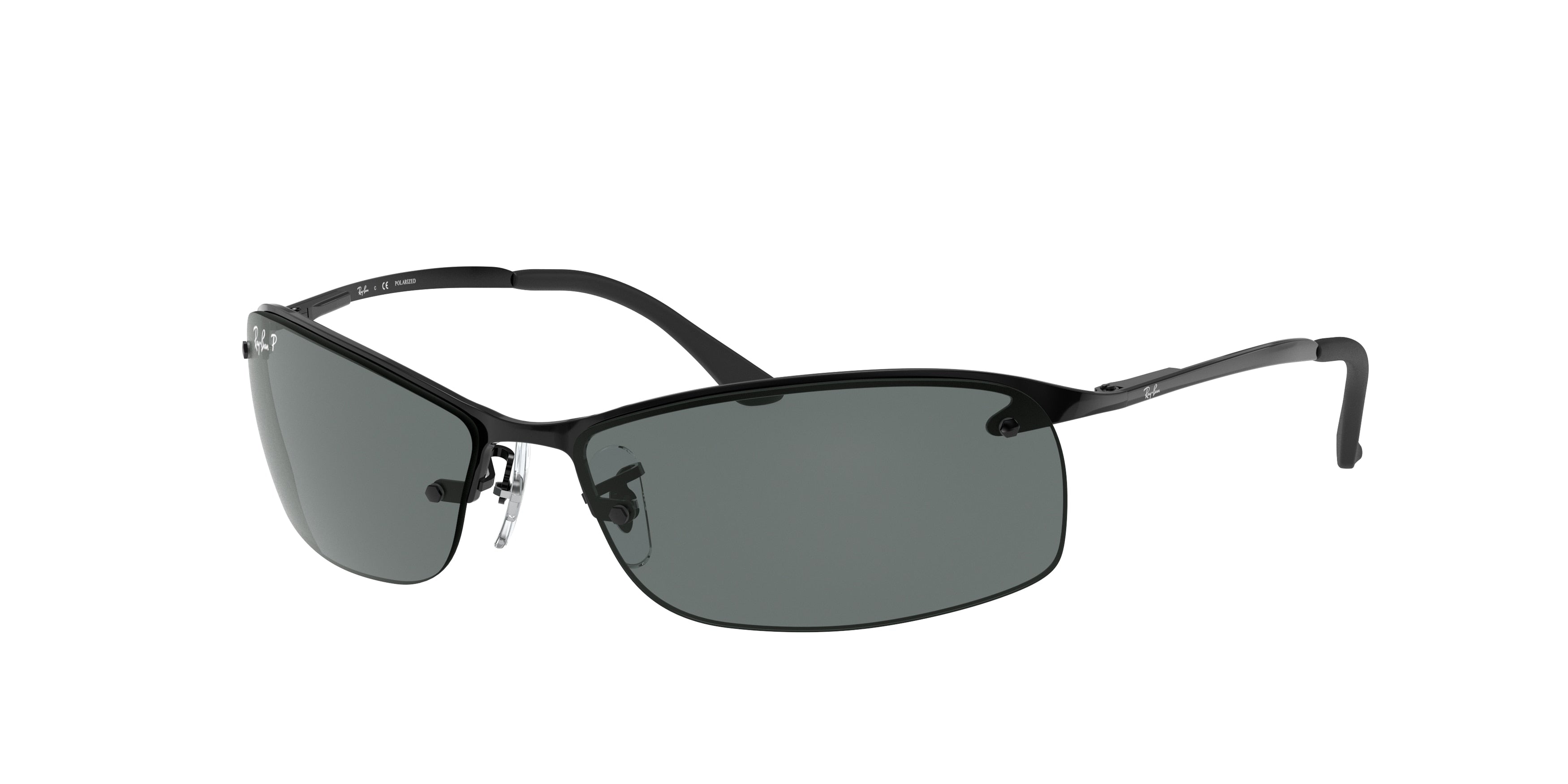 Ray-Ban RB3183 Rectangle Sunglasses  002/81-Black 63-125-15 - Color Map Black