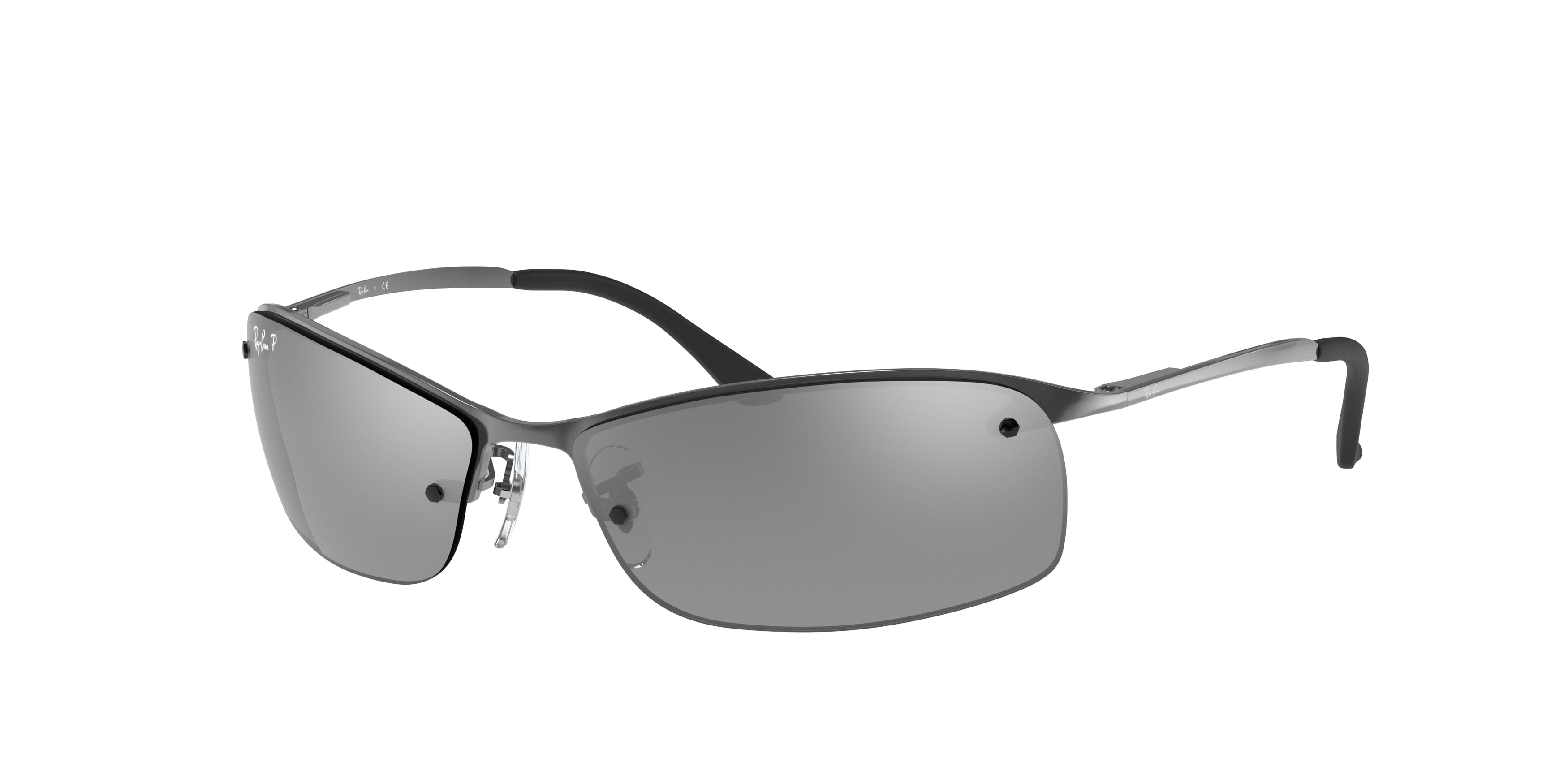 Ray-Ban RB3183 Rectangle Sunglasses  004/82-Gunmetal 63-125-15 - Color Map Grey