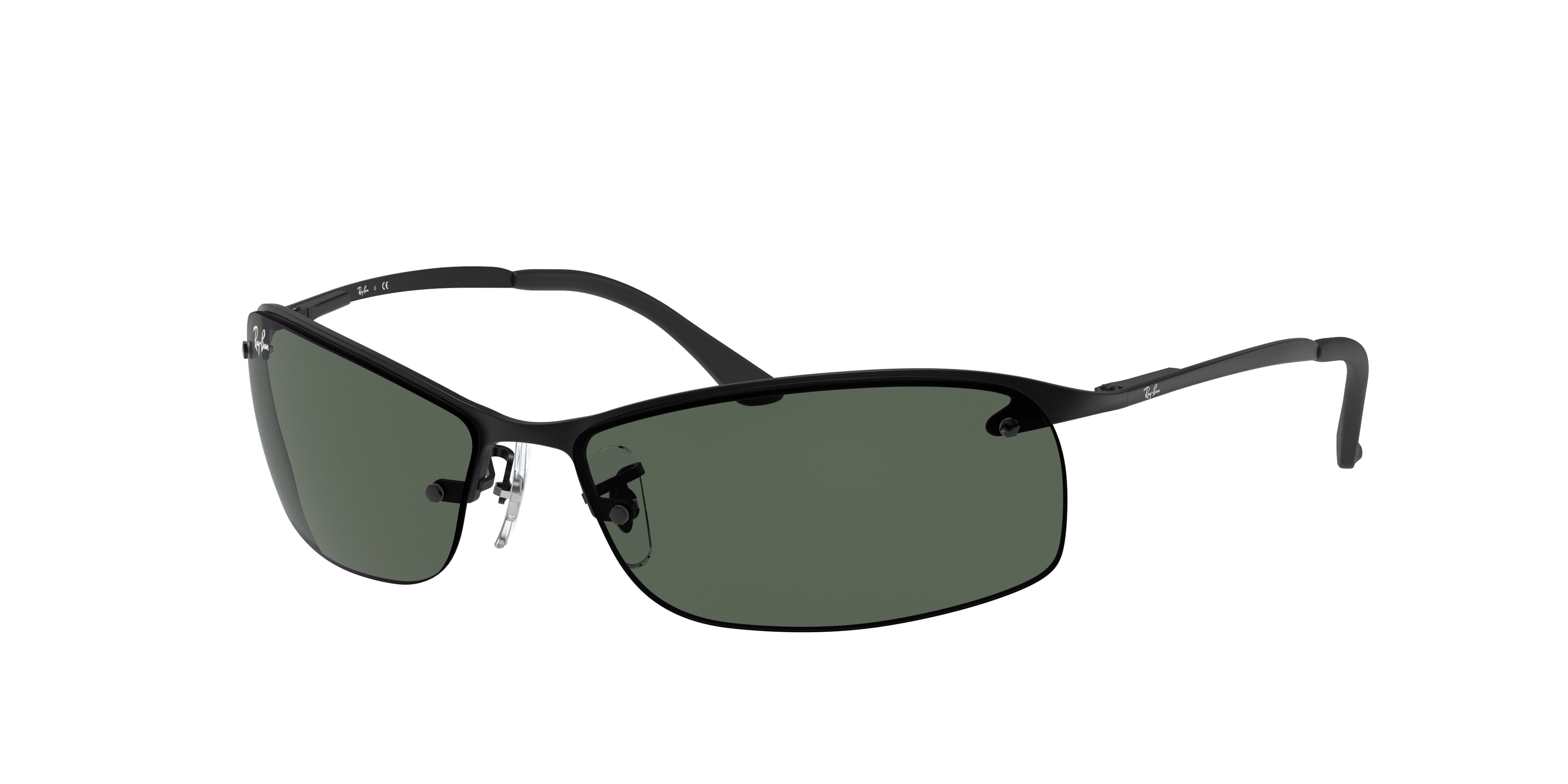 Ray-Ban RB3183 Rectangle Sunglasses  006/71-Black 63-125-15 - Color Map Black