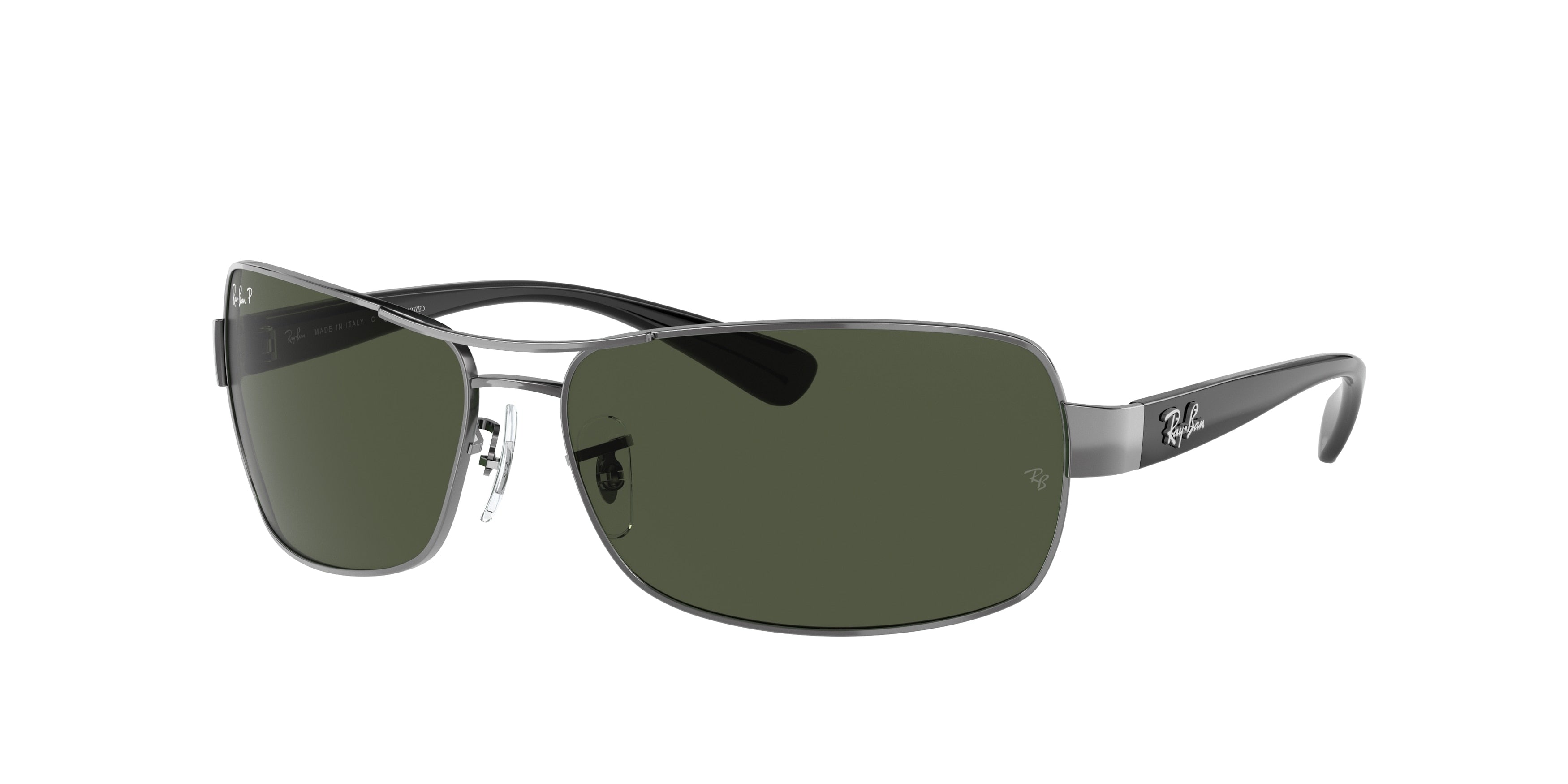 Ray-Ban RB3379 Rectangle Sunglasses  004/58-Gunmetal 64-130-15 - Color Map Grey