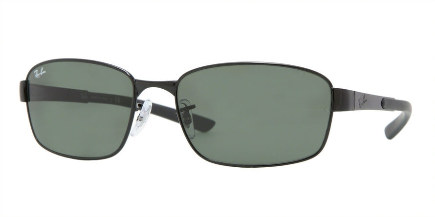 Ray-Ban RB3413 RB3413 Rectangle Sunglasses  002-BLACK 59-18-135 - Color Map black