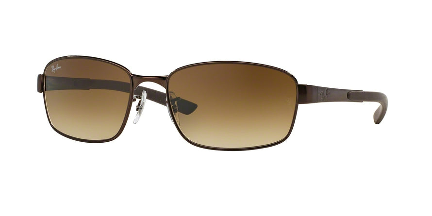 Ray-Ban RB3413 RB3413 Rectangle Sunglasses  014/51-BROWN 59-18-135 - Color Map brown