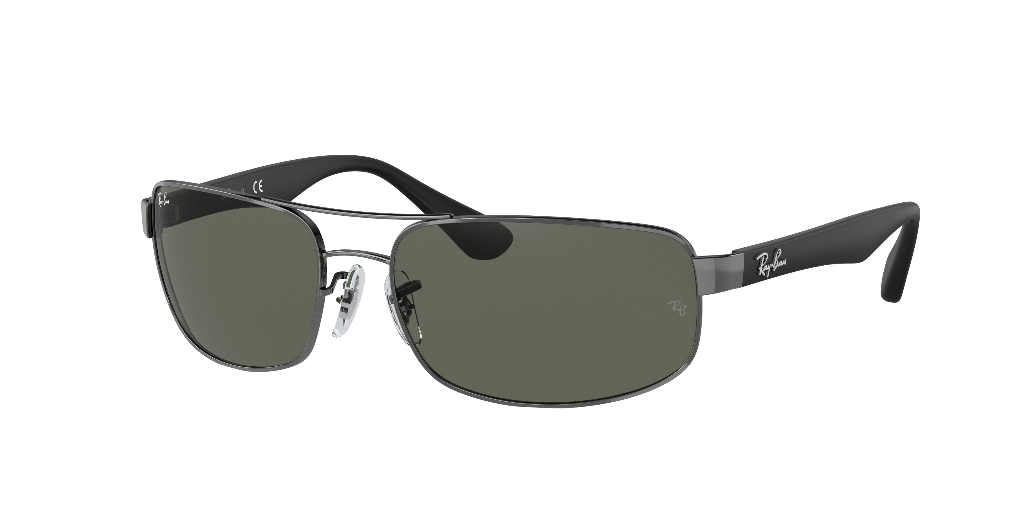 Ray-Ban RB3445 Rectangle Sunglasses  004-Gunmetal 63-130-17 - Color Map Grey