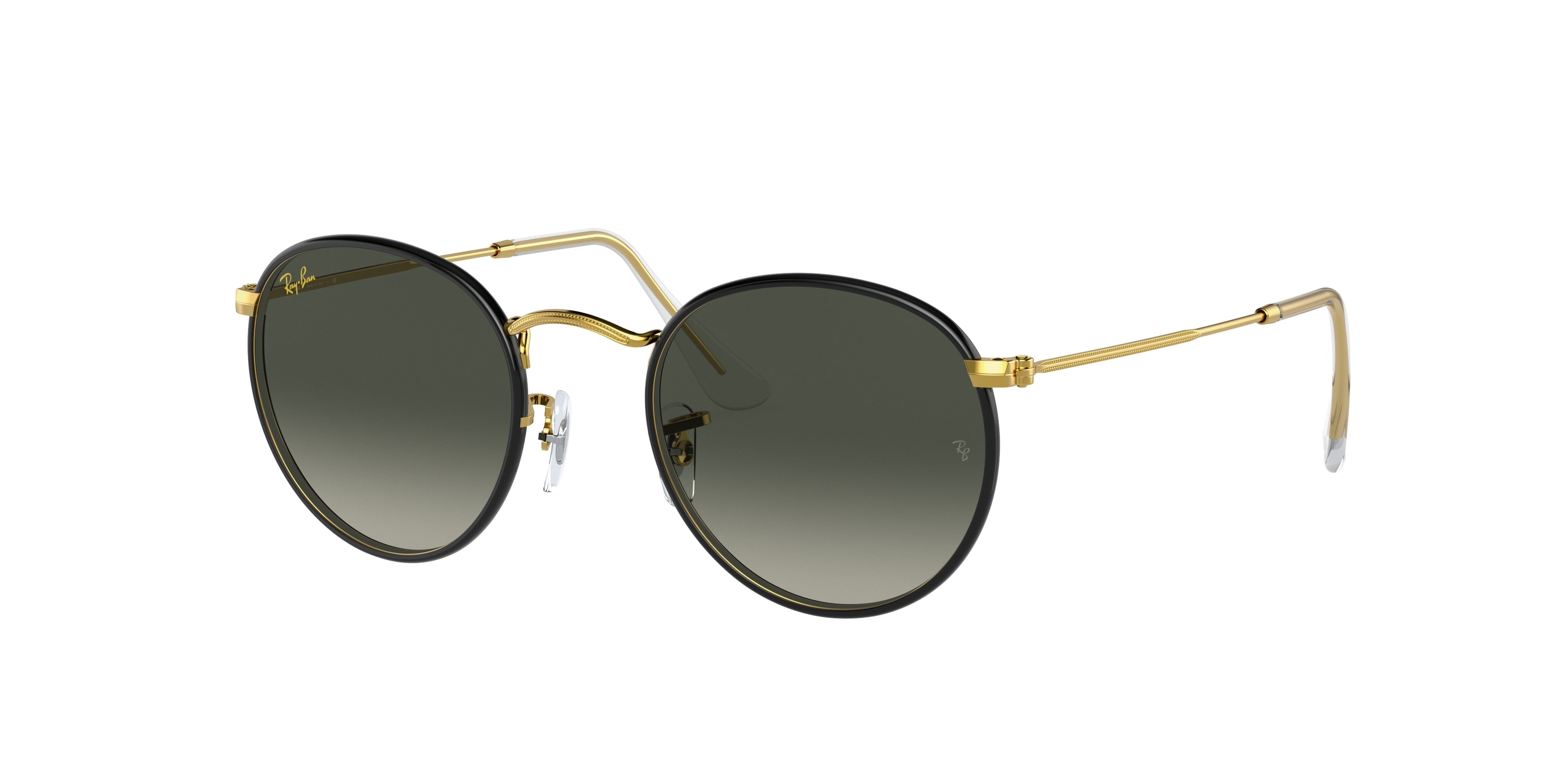 Ray-Ban ROUND FULL COLOR RB3447JM Phantos Sunglasses  919671-Black On Gold 50-145-21 - Color Map Black