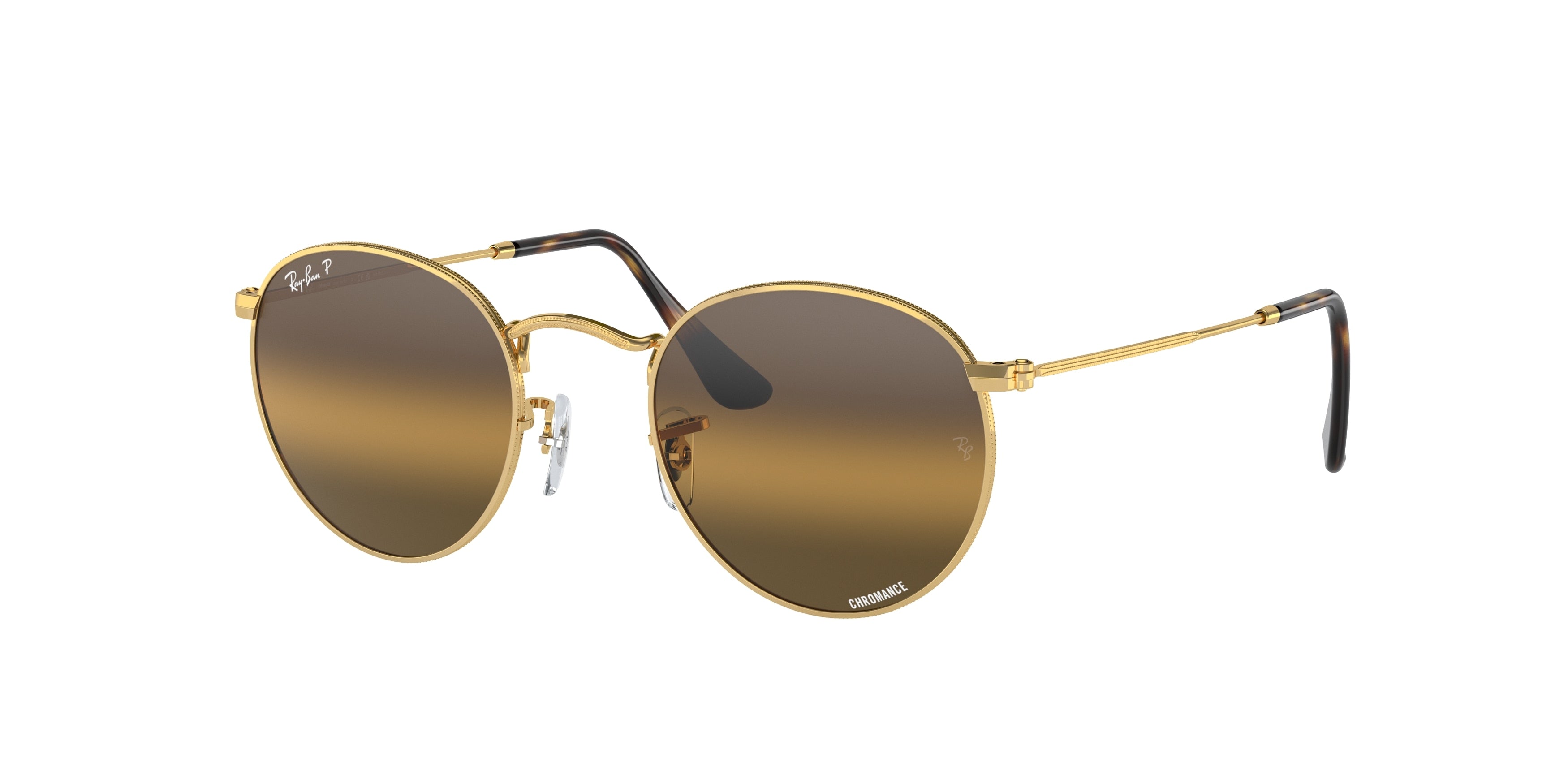 Ray-Ban ROUND METAL RB3447 Round Sunglasses  001/G5-Gold 52-145-21 - Color Map Gold