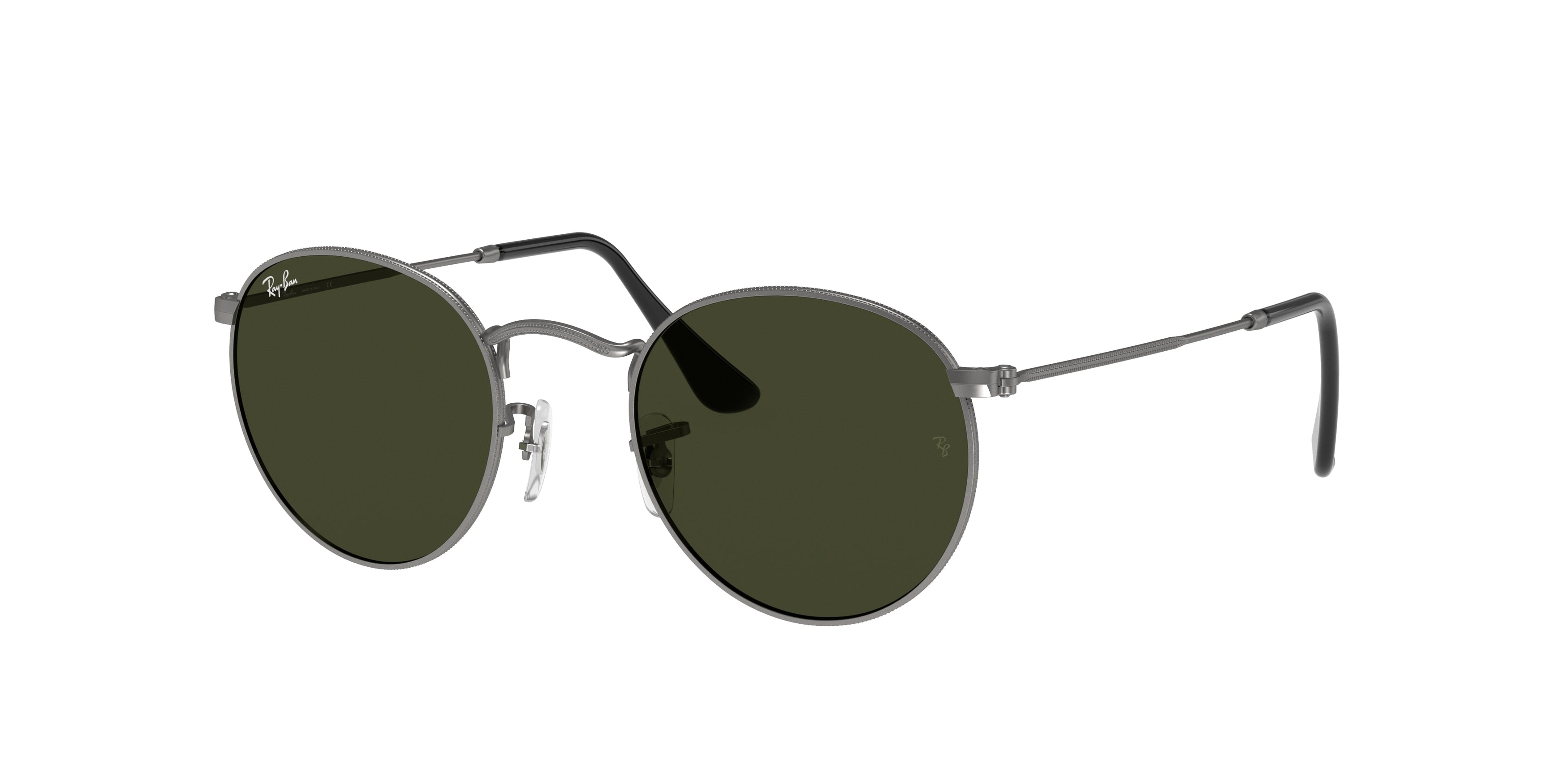 Ray-Ban ROUND METAL RB3447 Round Sunglasses  029-Gunmetal 52-145-21 - Color Map Grey