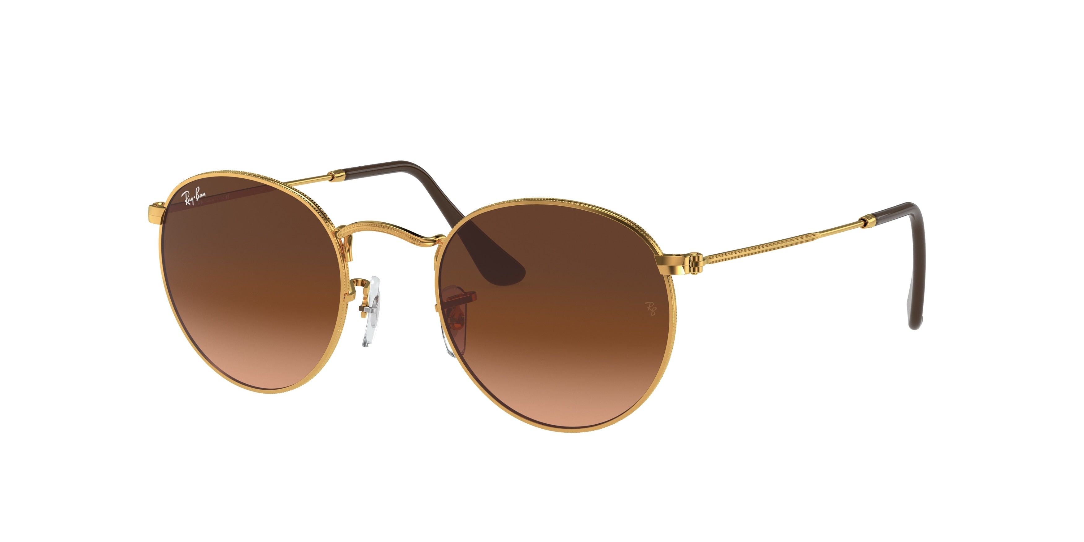 Ray-Ban ROUND METAL RB3447 Round Sunglasses  9001A5-Light Bronze 52-145-21 - Color Map Yellow