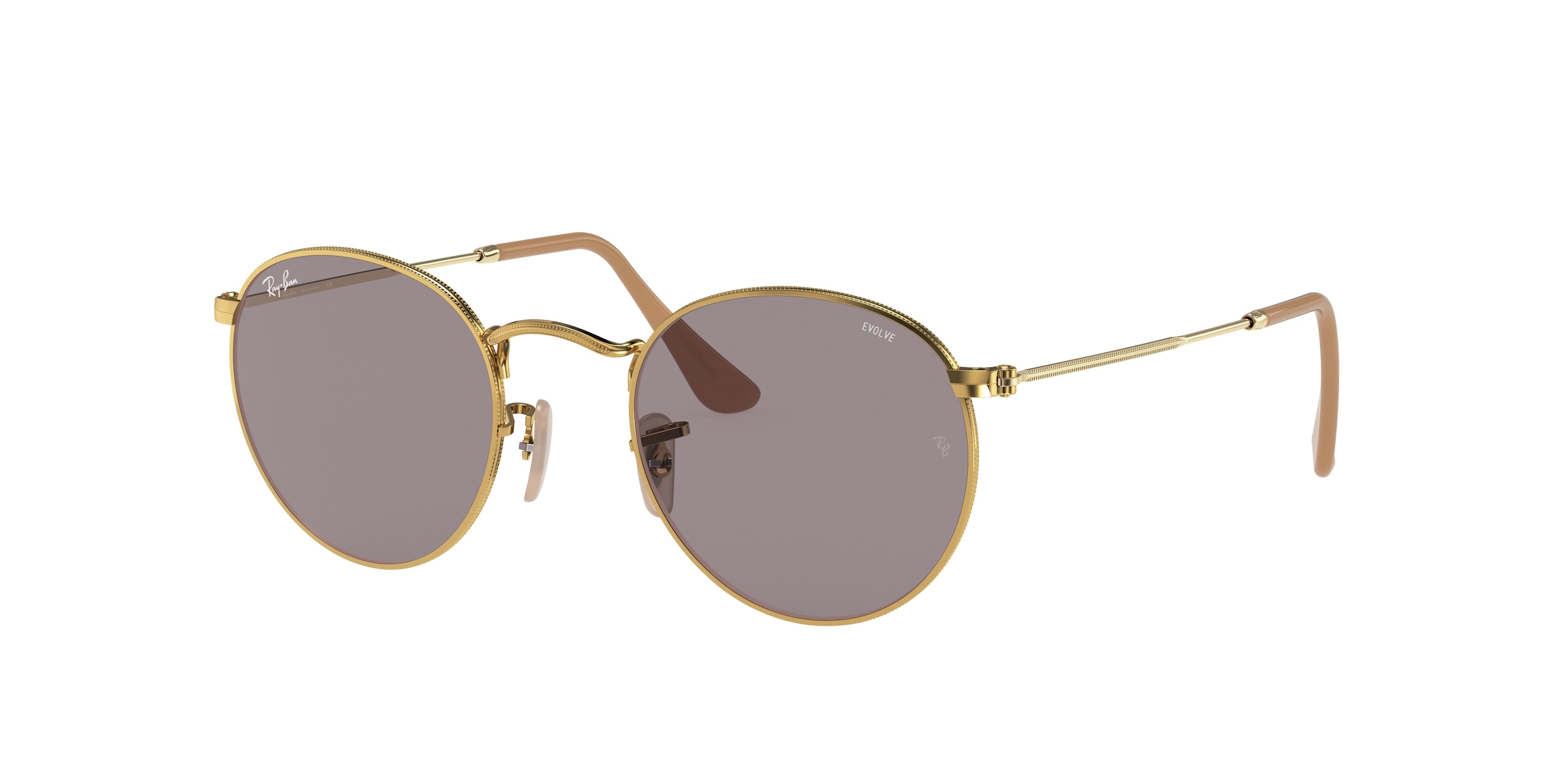 Ray-Ban ROUND METAL RB3447 Round Sunglasses  9064V8-Gold 52-145-21 - Color Map Gold