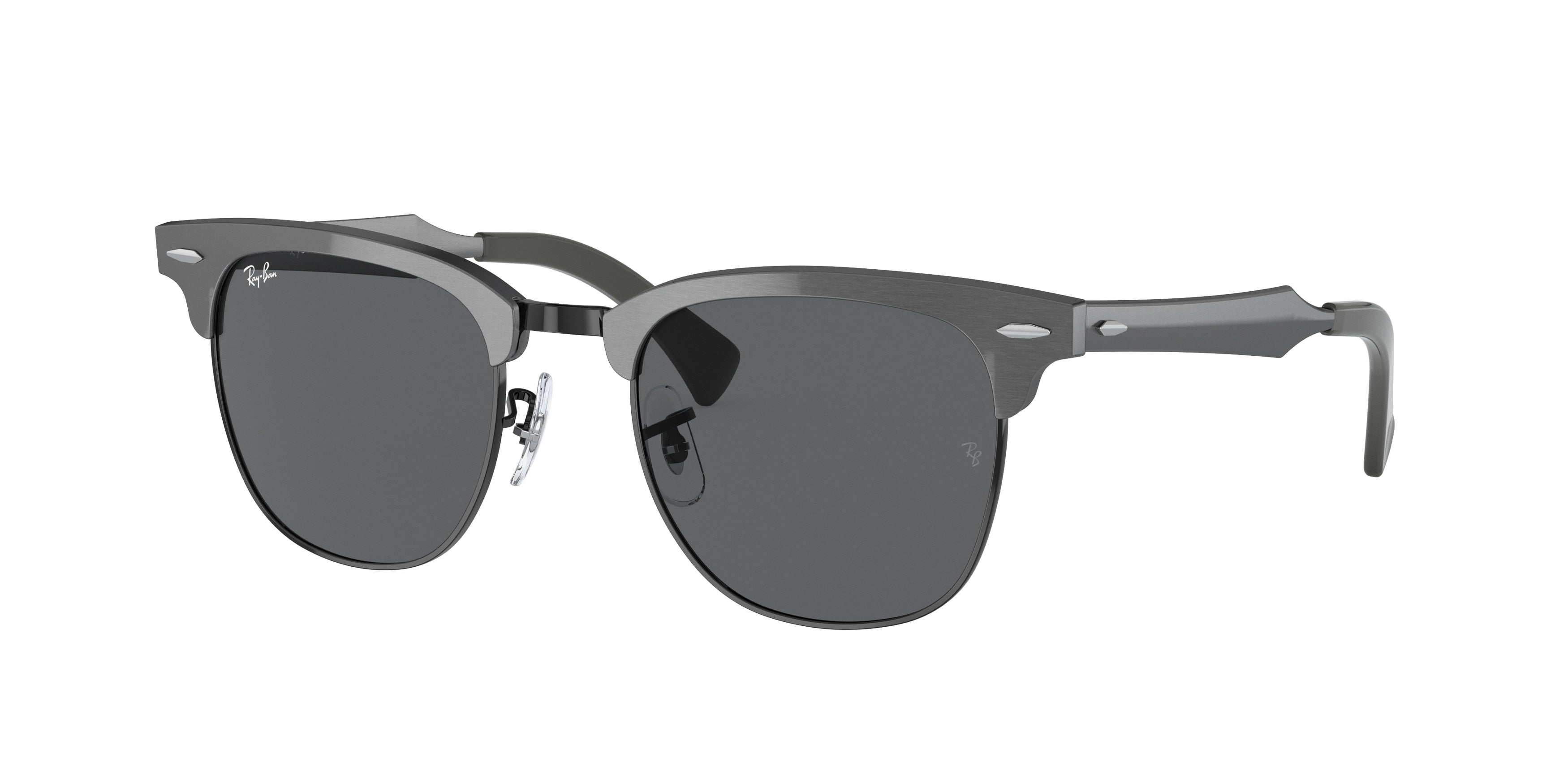 Ray-Ban CLUBMASTER ALUMINUM RB3507 Square Sunglasses  9247B1-Graphite On Black 50-145-21 - Color Map Black