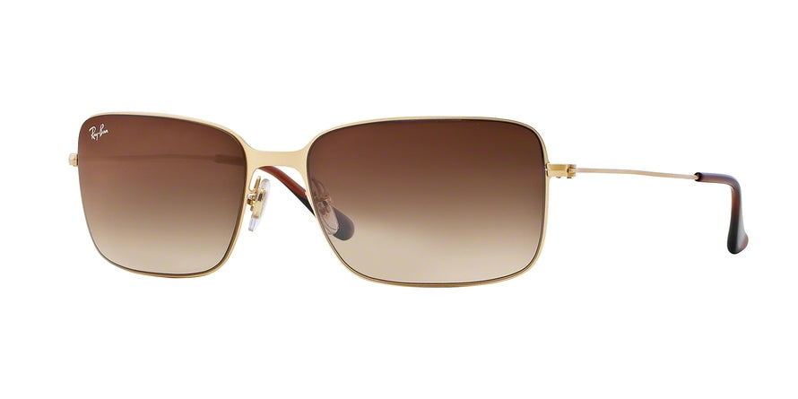 Ray-Ban RB3514 RB3514 Rectangle Sunglasses  149/13-SAD DEMI GLOSS GOLD 58-17-140 - Color Map gold