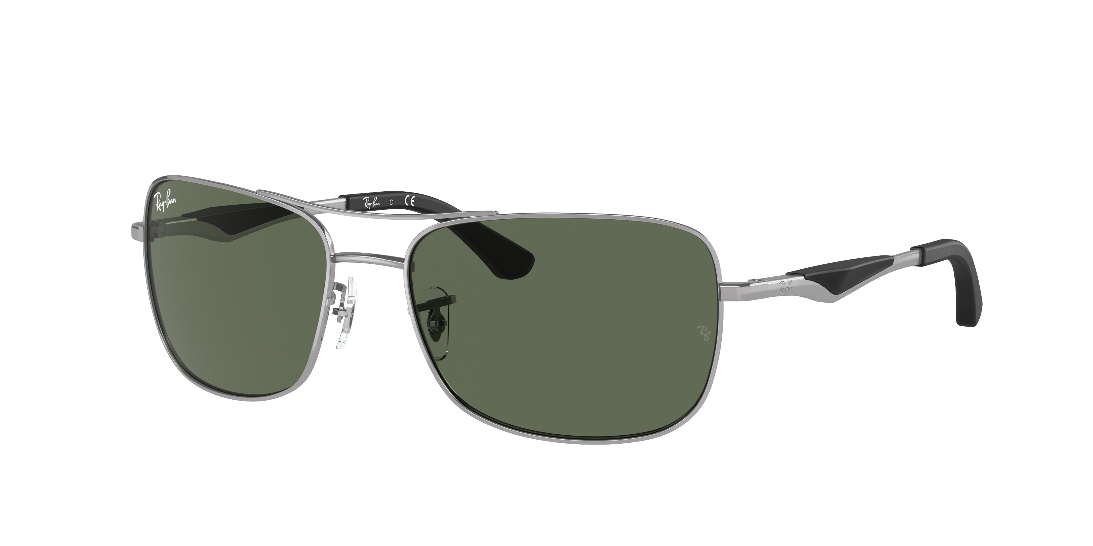 Ray-Ban RB3515 Square Sunglasses  004/71-Gunmetal 61-145-17 - Color Map Grey