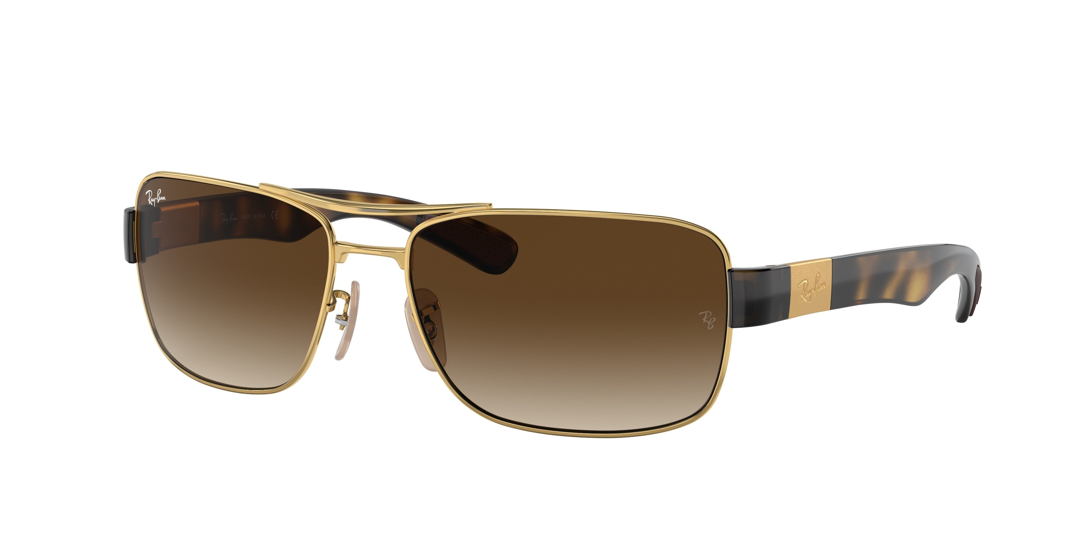 Ray-Ban RB3522 Square Sunglasses  001/13-Gold 64-135-17 - Color Map Gold