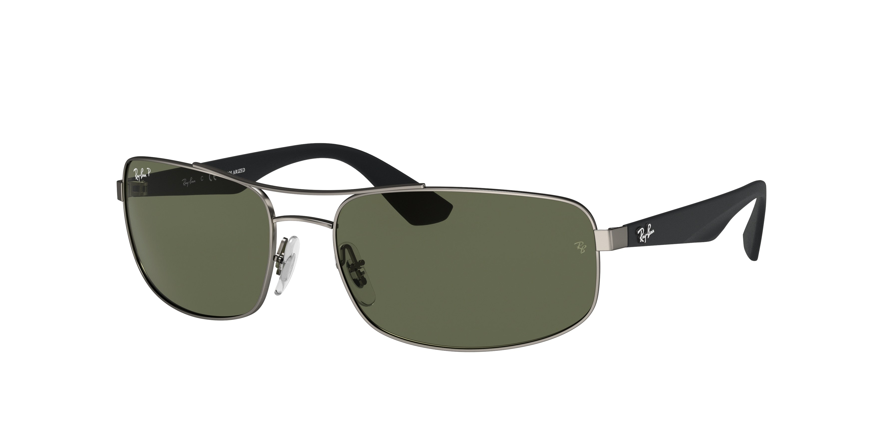 Ray-Ban RB3527 Rectangle Sunglasses  029/9A-Gunmetal 61-135-17 - Color Map Grey