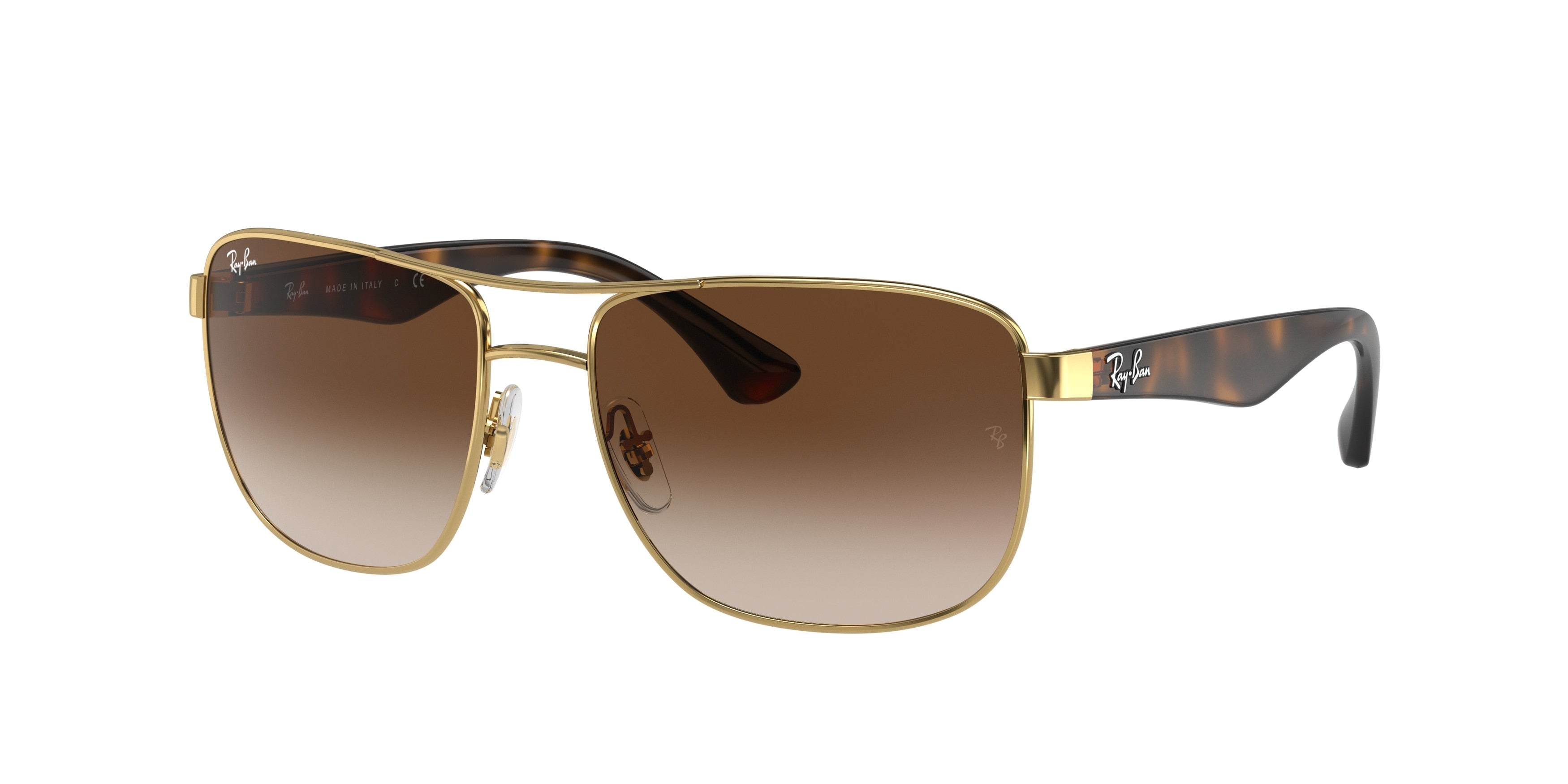 Ray-Ban RB3533 Square Sunglasses  001/13-Gold 57-140-17 - Color Map Gold