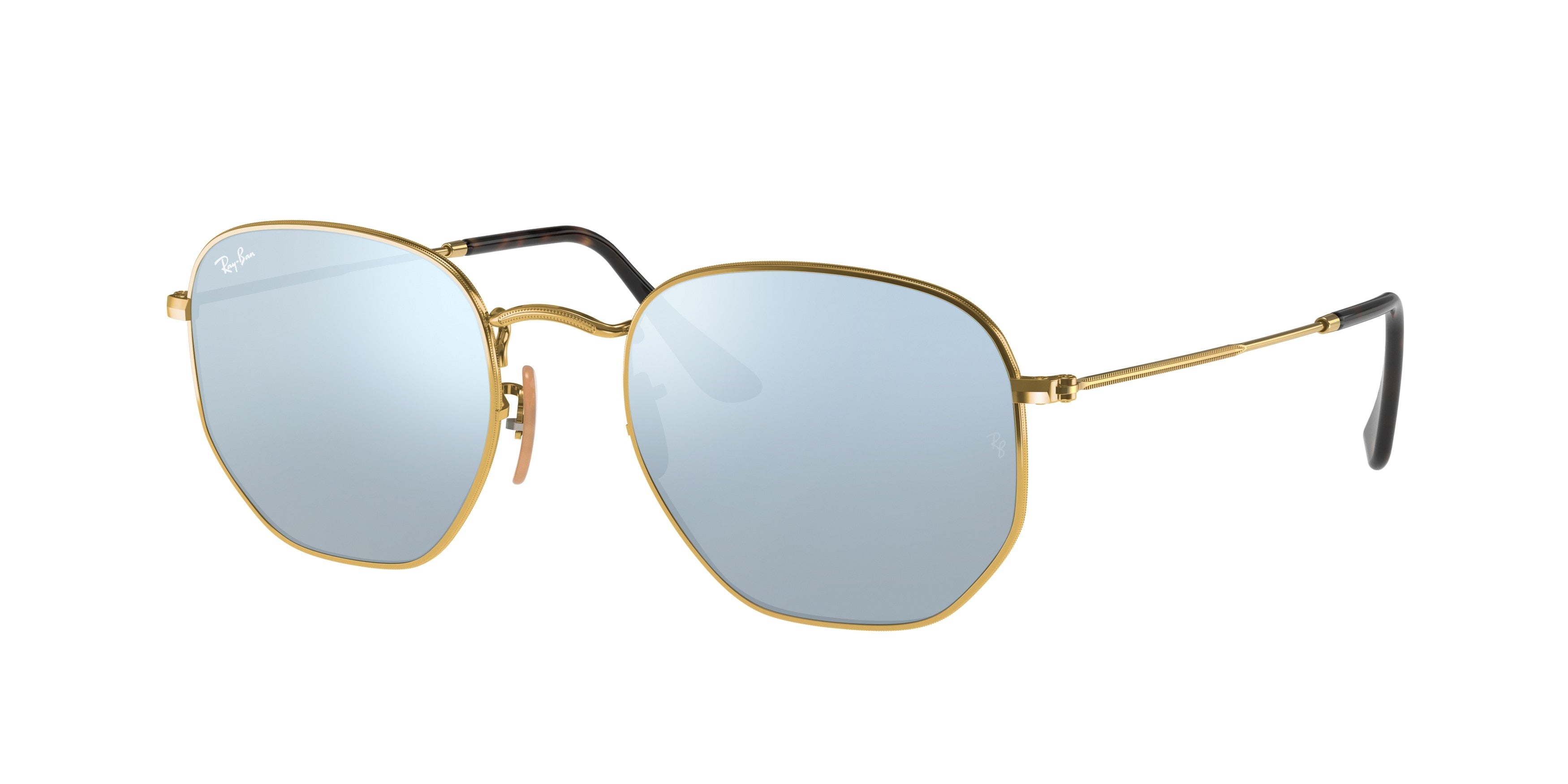 Ray-Ban HEXAGONAL RB3548N Irregular Sunglasses  001/30-Gold 53-145-21 - Color Map Gold