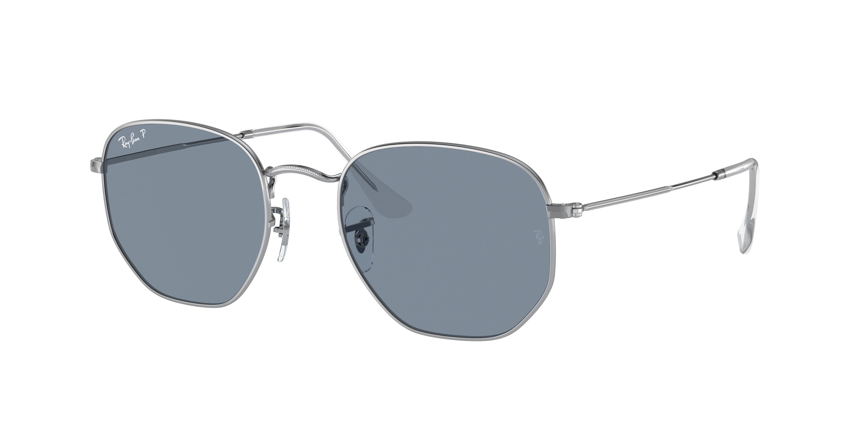 Ray-Ban HEXAGONAL RB3548N Irregular Sunglasses  003/02-Silver 53-145-21 - Color Map Silver