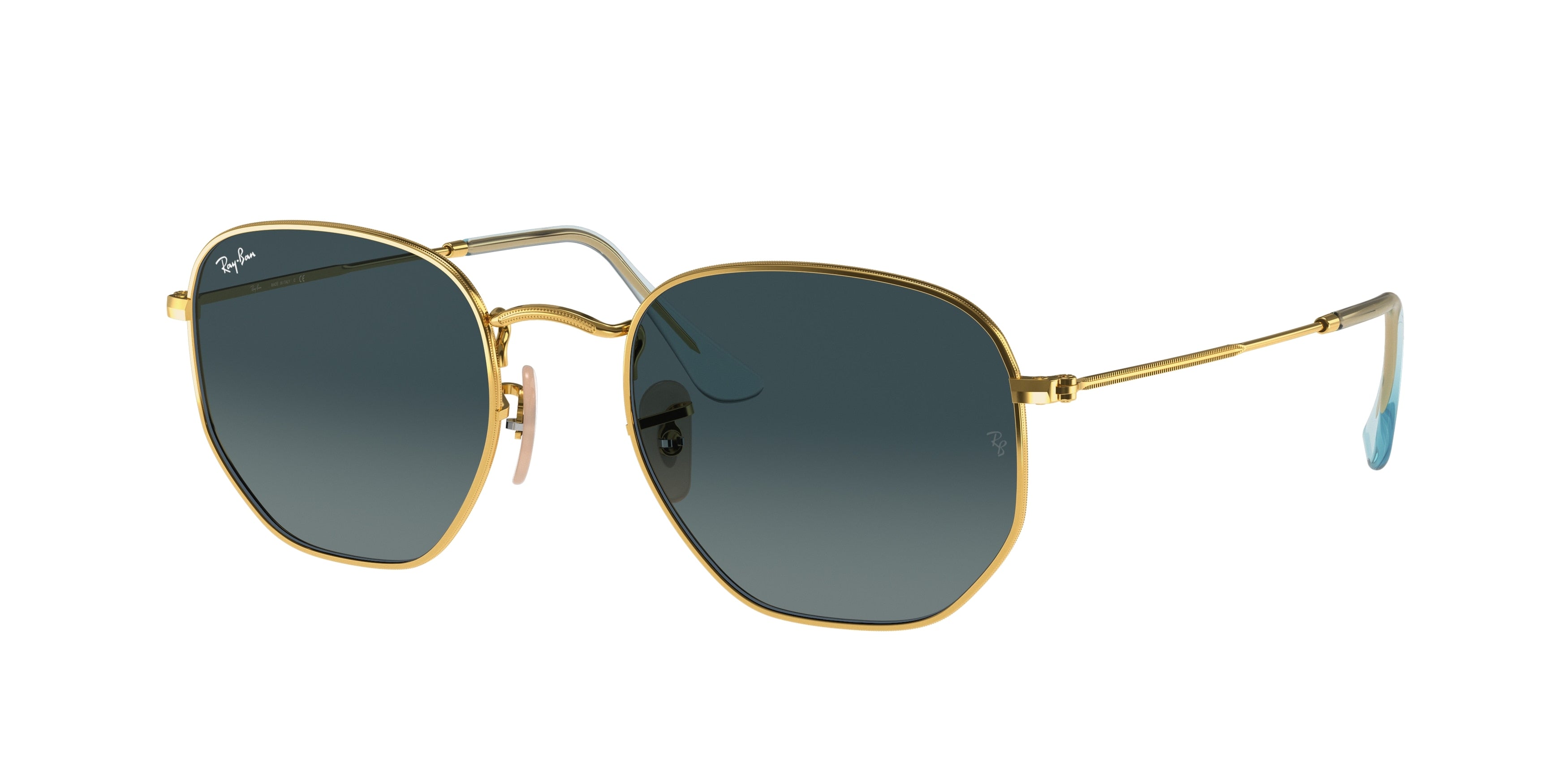 Ray-Ban HEXAGONAL RB3548N Irregular Sunglasses  91233M-Gold 53-145-21 - Color Map Gold