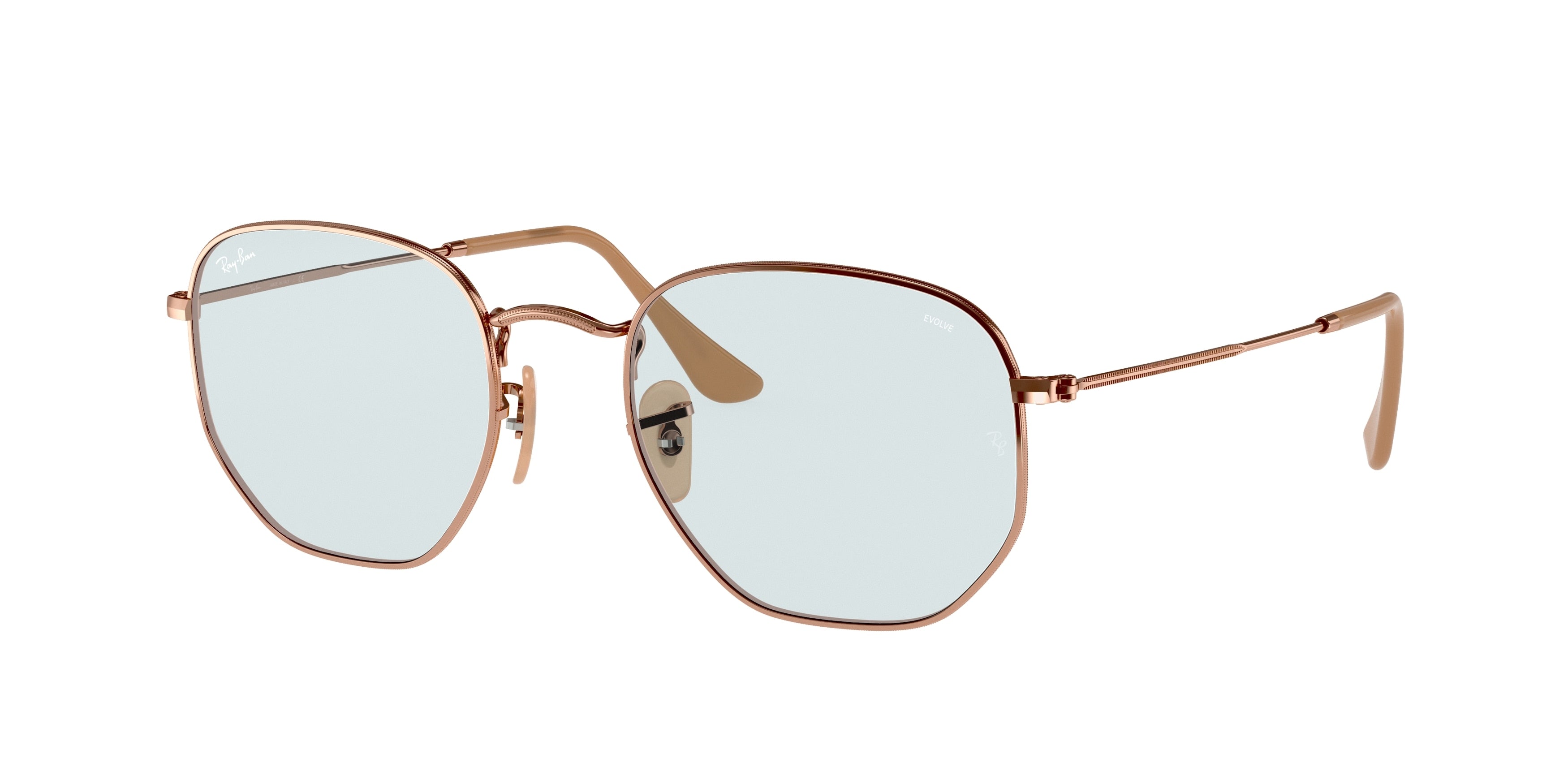 Ray-Ban HEXAGONAL RB3548N Irregular Sunglasses  91310Y-Copper 53-145-21 - Color Map Copper