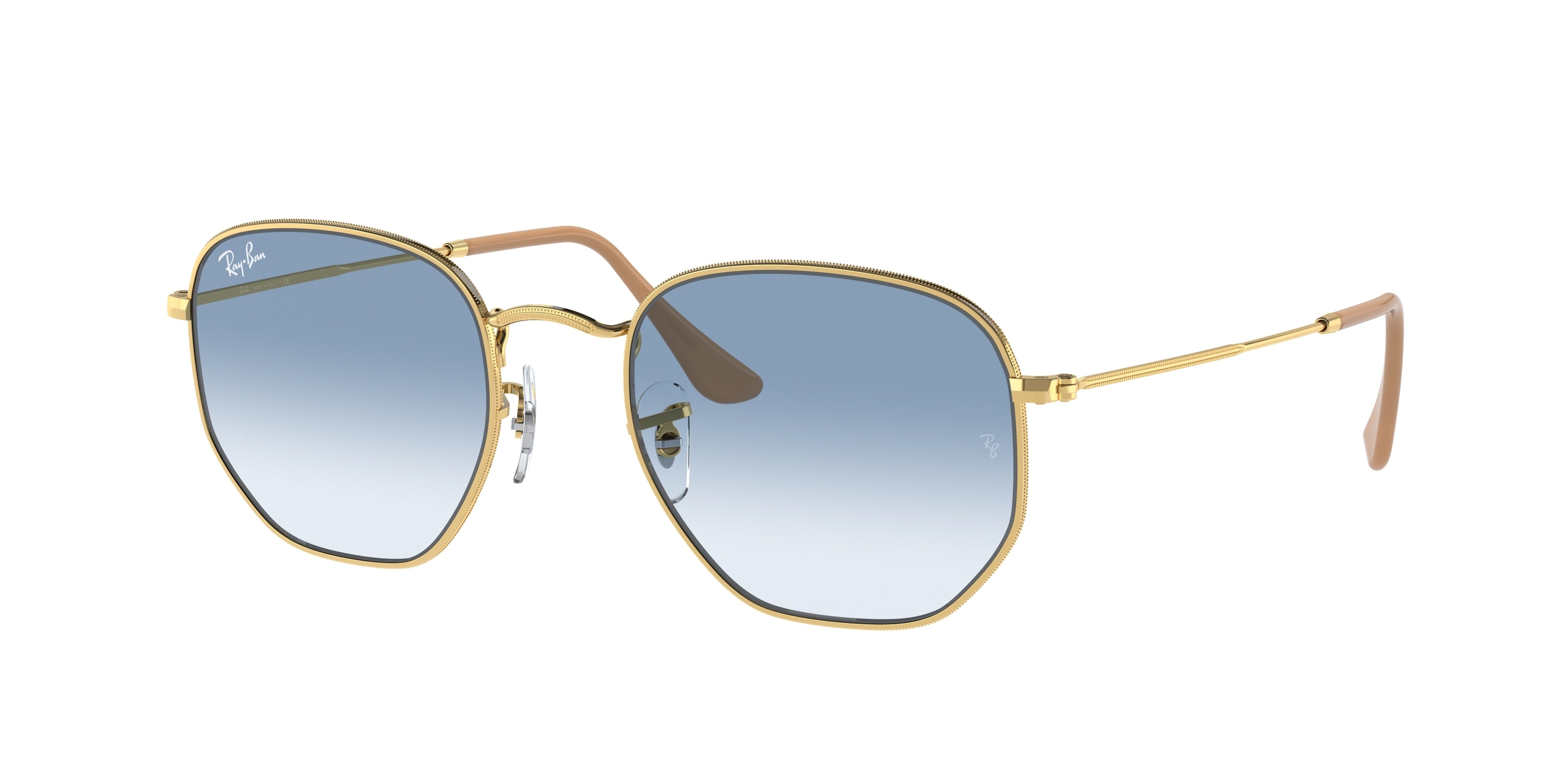 Ray-Ban HEXAGONAL RB3548 Irregular Sunglasses  001/3F-Gold 54-145-21 - Color Map Gold