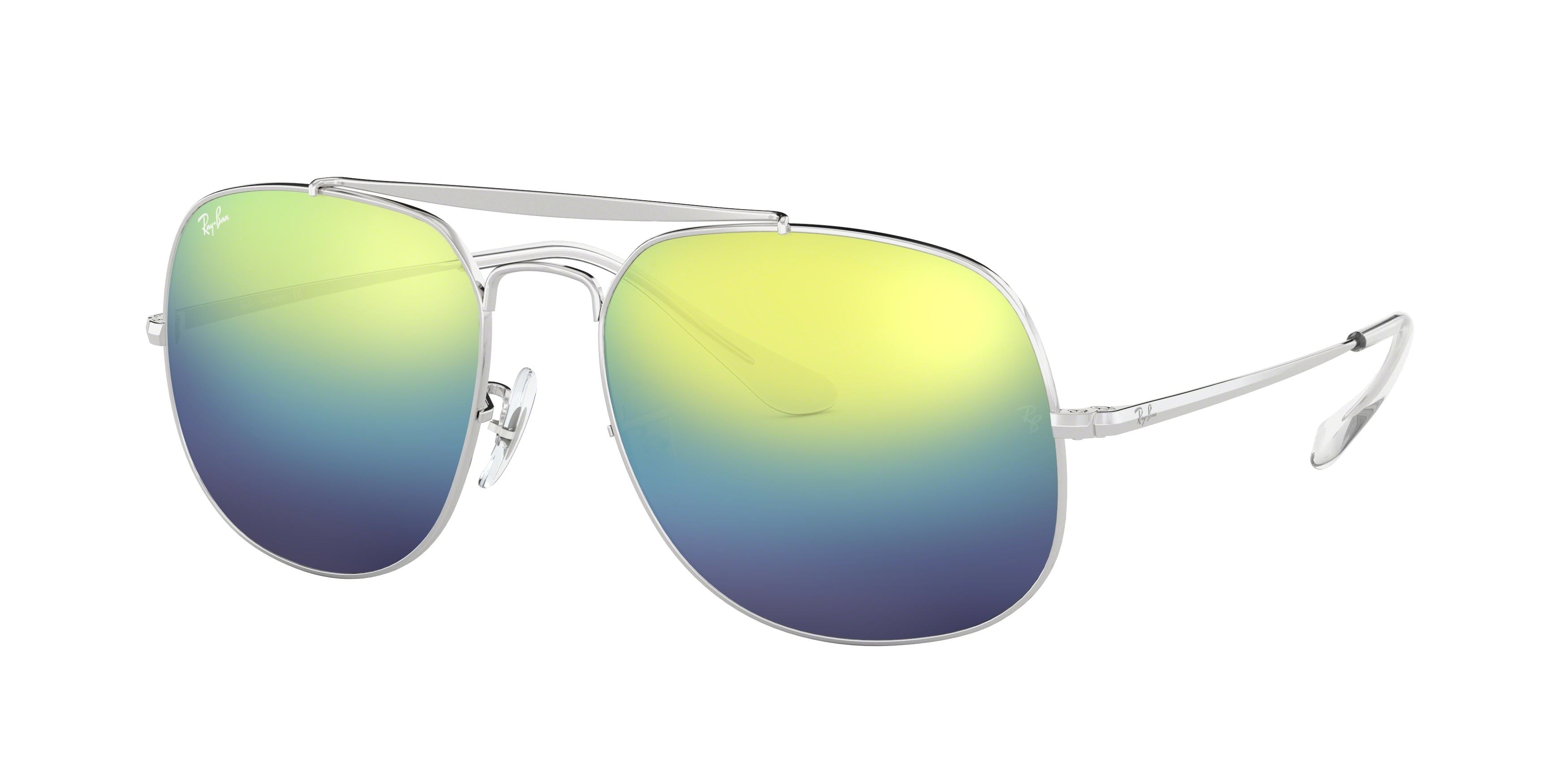 Ray-Ban THE GENERAL RB3561 Square Sunglasses  003/I2-Silver 57-145-17 - Color Map Silver