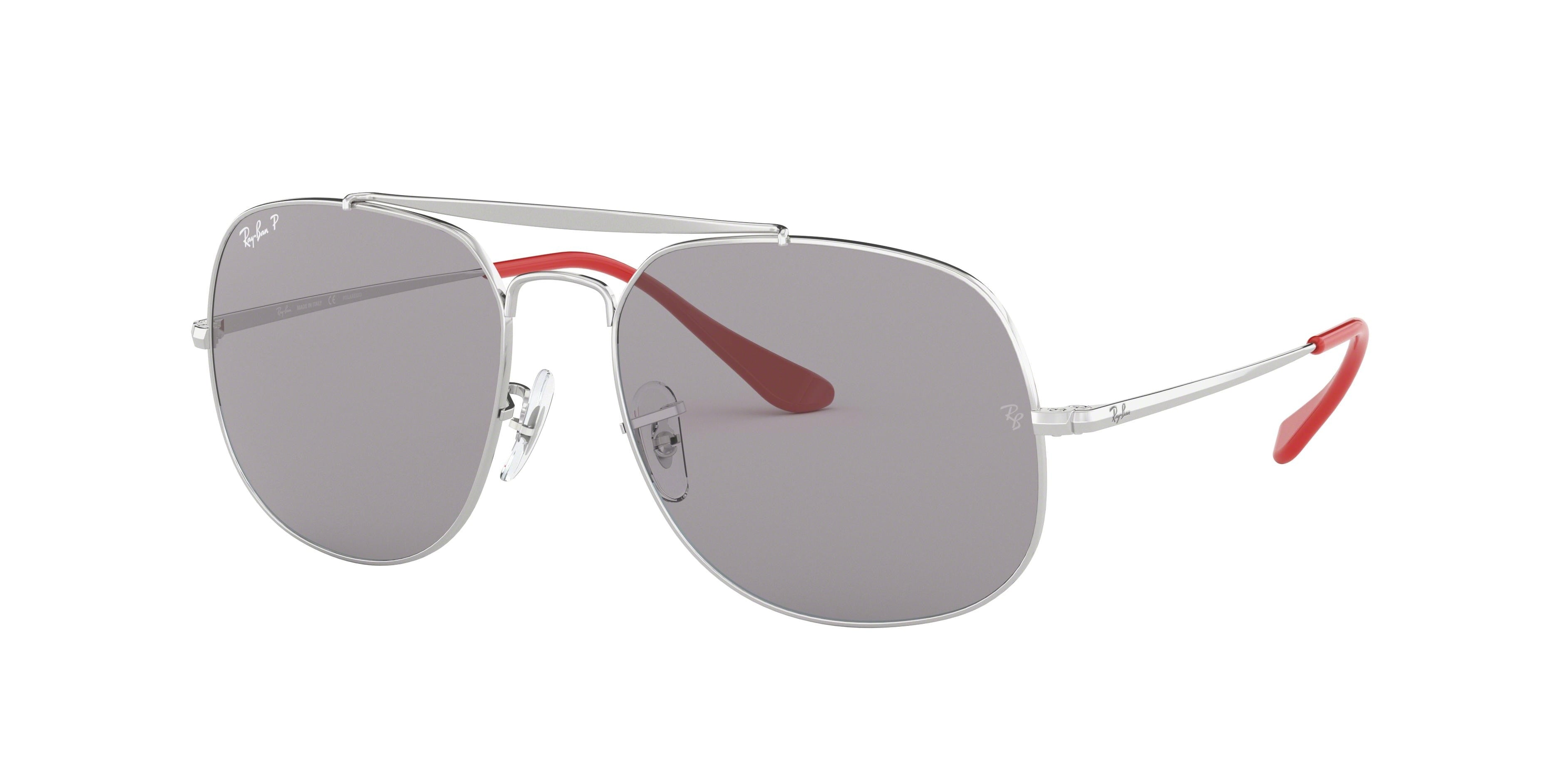 Ray-Ban THE GENERAL RB3561 Square Sunglasses  9108P2-Silver 57-145-17 - Color Map Silver