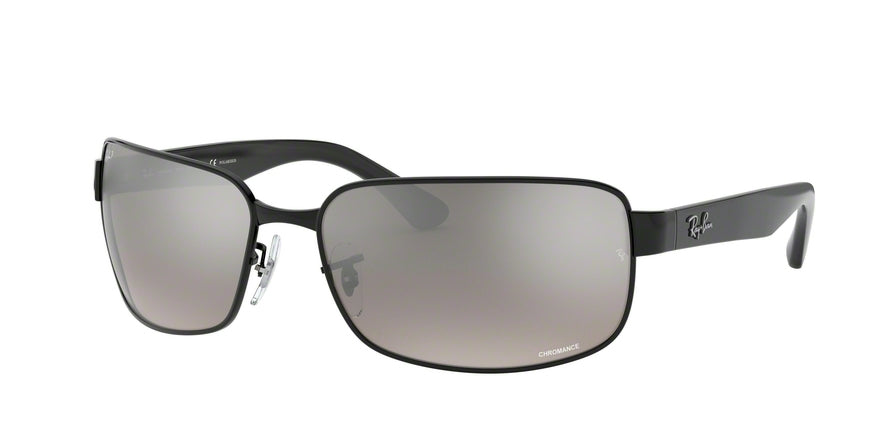 Ray-Ban RB3566CH Rectangle Sunglasses  002/5J-SHINY BLACK 65-17-130 - Color Map black