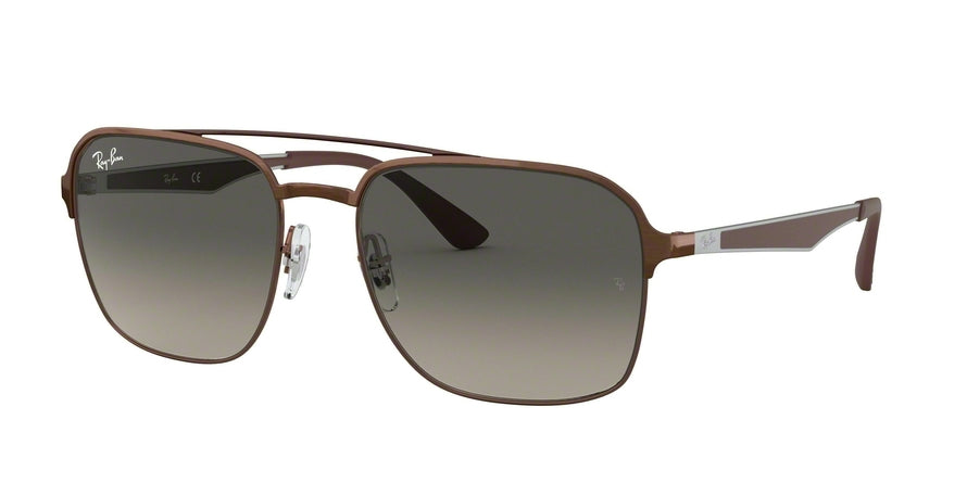 Ray-Ban RB3570 Square Sunglasses  121/11-BROWN 58-18-145 - Color Map light brown
