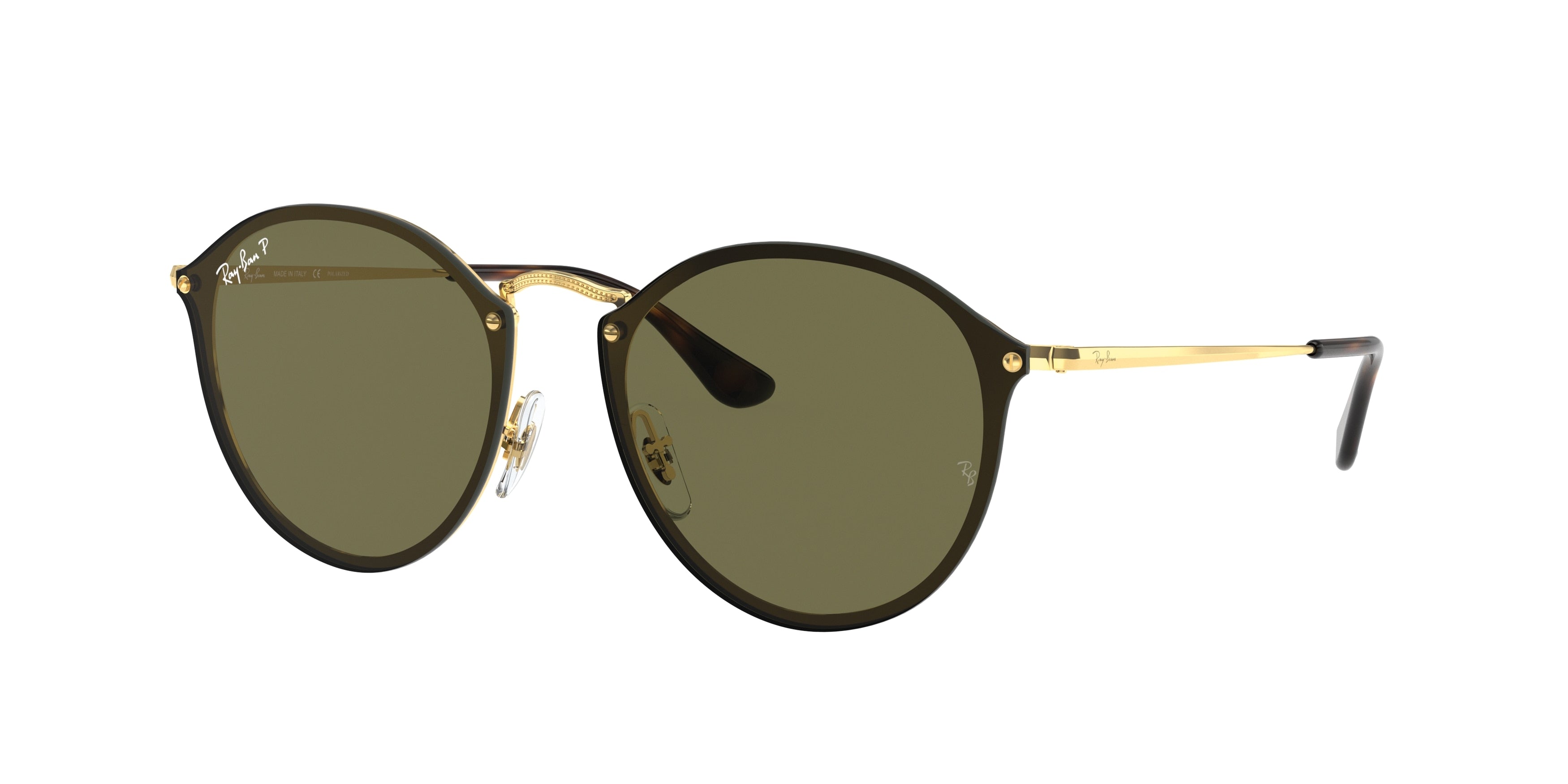 Ray-Ban BLAZE ROUND RB3574N Round Sunglasses  001/9A-Gold 58-145-14 - Color Map Gold