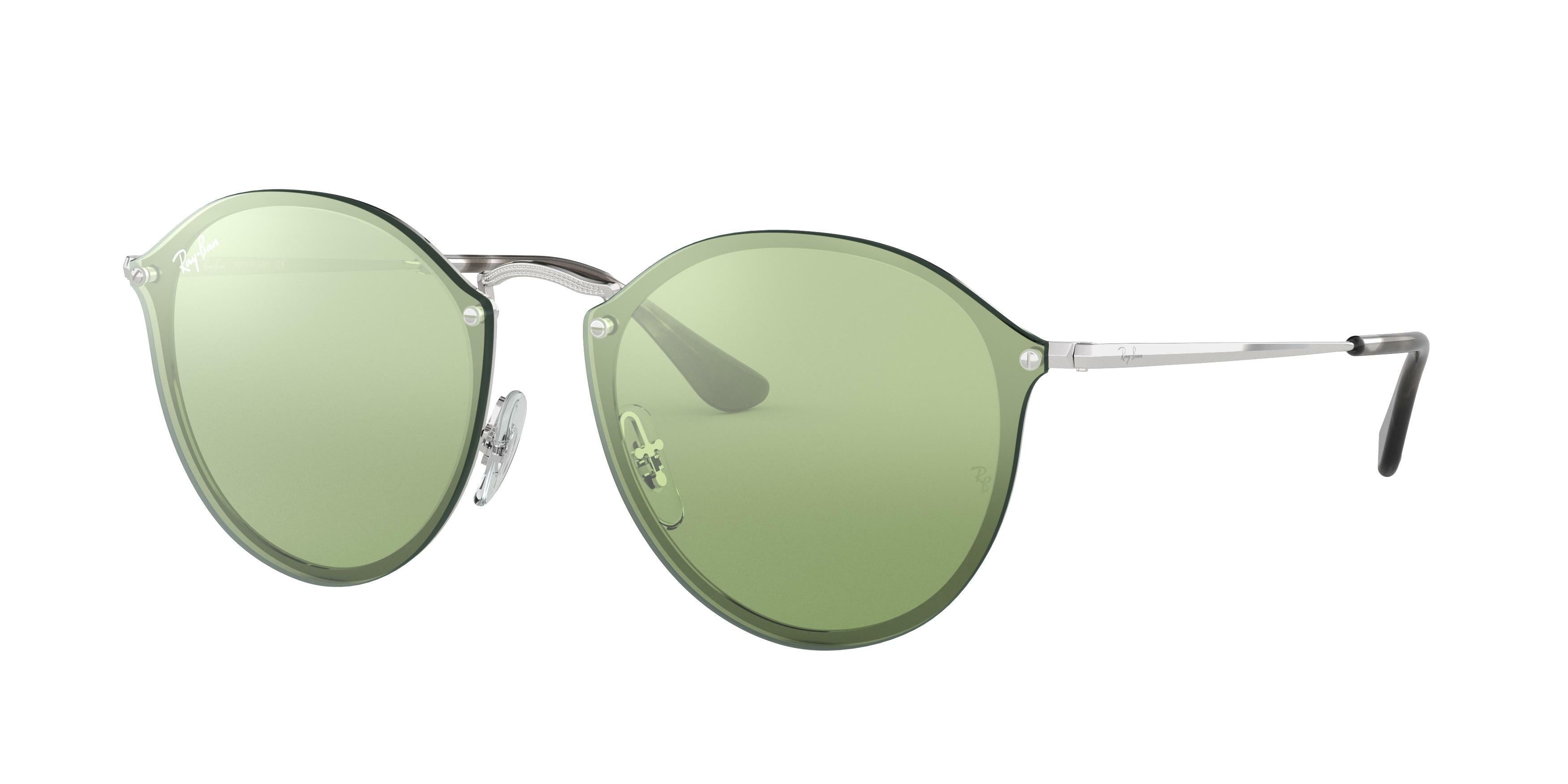 Ray-Ban BLAZE ROUND RB3574N Round Sunglasses  003/30-Silver 58-145-14 - Color Map Silver