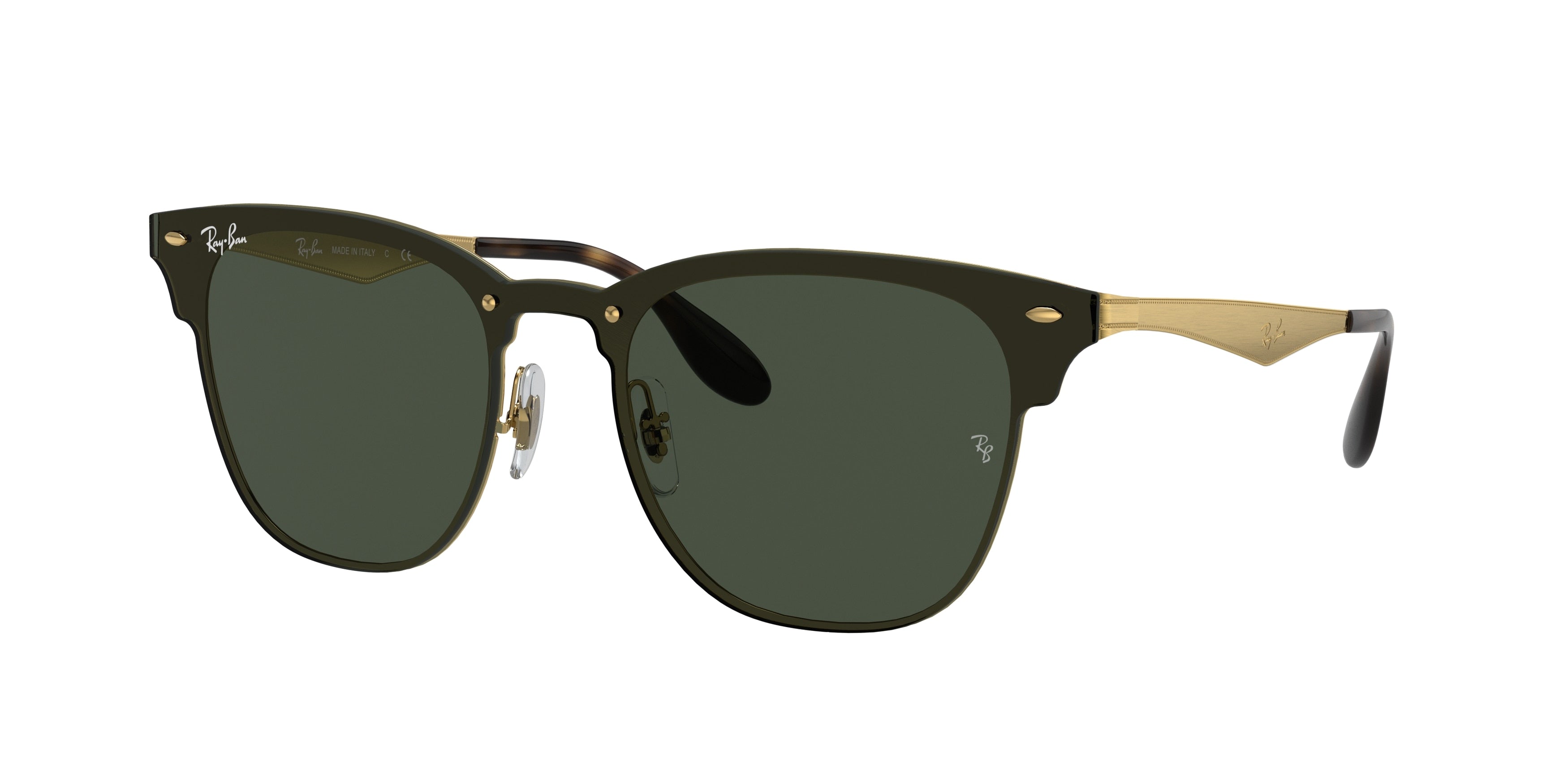 Ray-Ban BLAZE CLUBMASTER RB3576N Square Sunglasses  043/71-Gold 47-140-147 - Color Map Gold