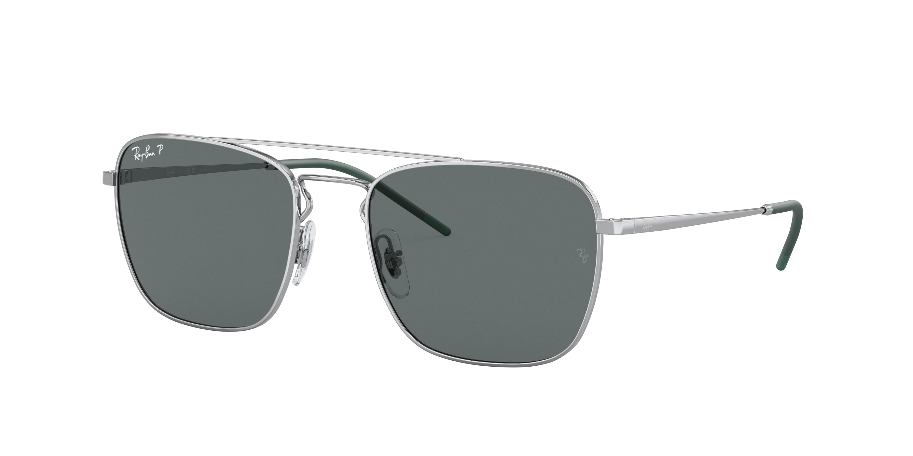 Ray-Ban RB3588 Square Sunglasses  925181-Silver 55-140-19 - Color Map Silver
