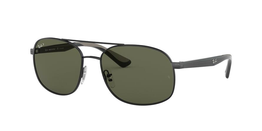 Ray-Ban RB3593 Square Sunglasses  002/9A-BLACK 58-17-140 - Color Map black