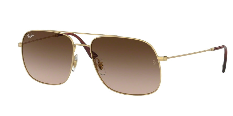 Ray-Ban ANDREA RB3595 Square Sunglasses  901313-RUBBER GOLD 59-17-145 - Color Map gold